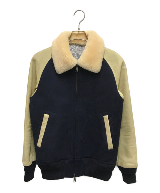 [Pre-owned] n(n) by NUMBER (N)INE Mouton Donkey Varsity Jacket/Boa Jacket