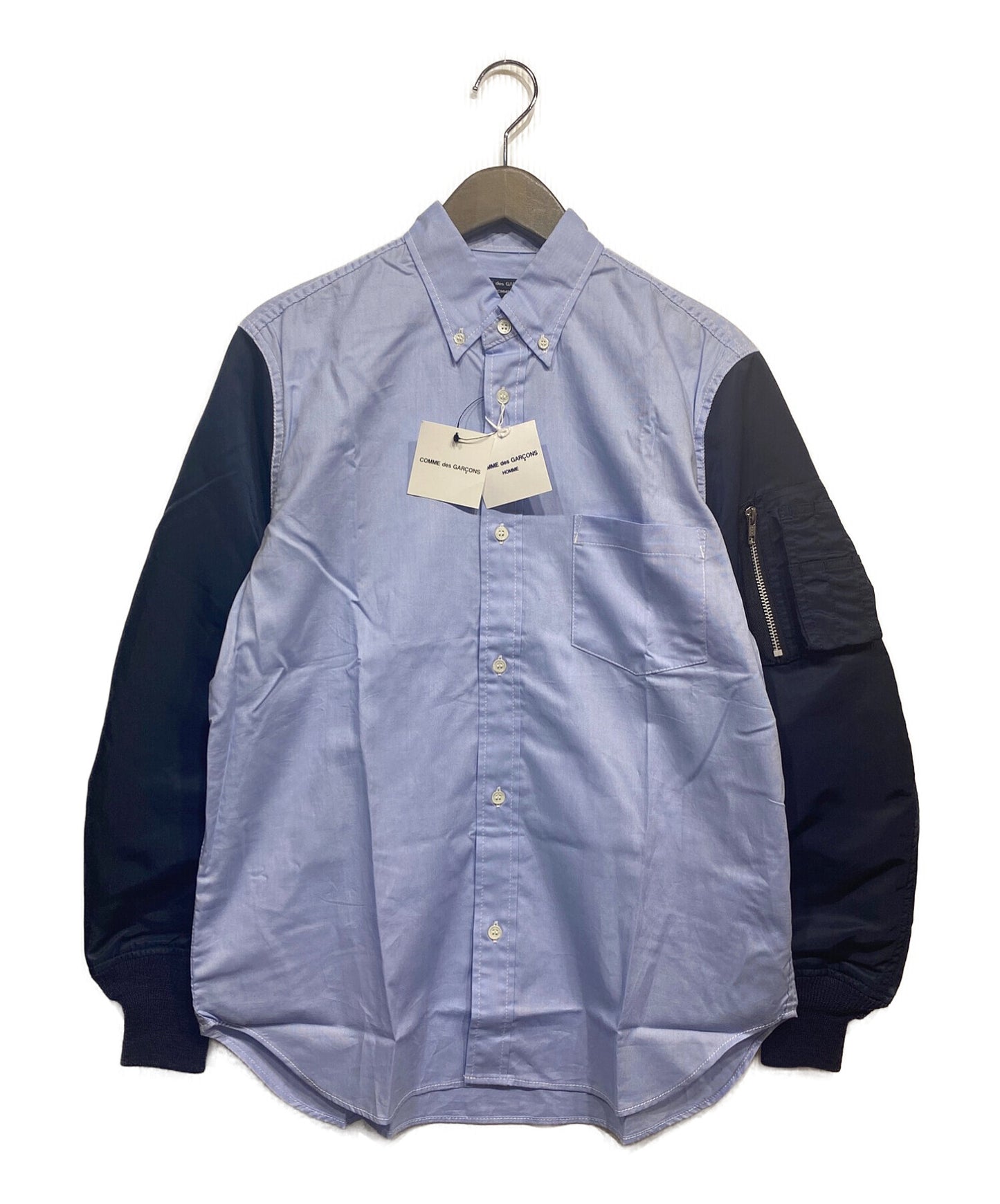 COMME des GARCONS HOMME Nylon sleeve ox chambray shirt HH-B005-051-1-1