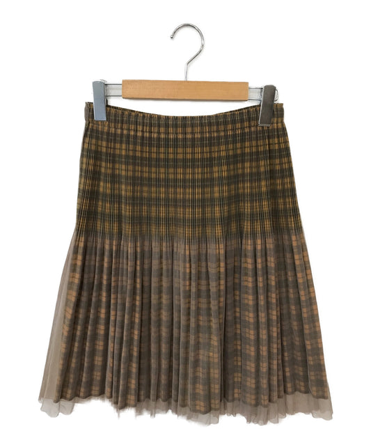 [Pre-owned] PLEATS PLEASE pleated skirt with lace trim PP43-JG842