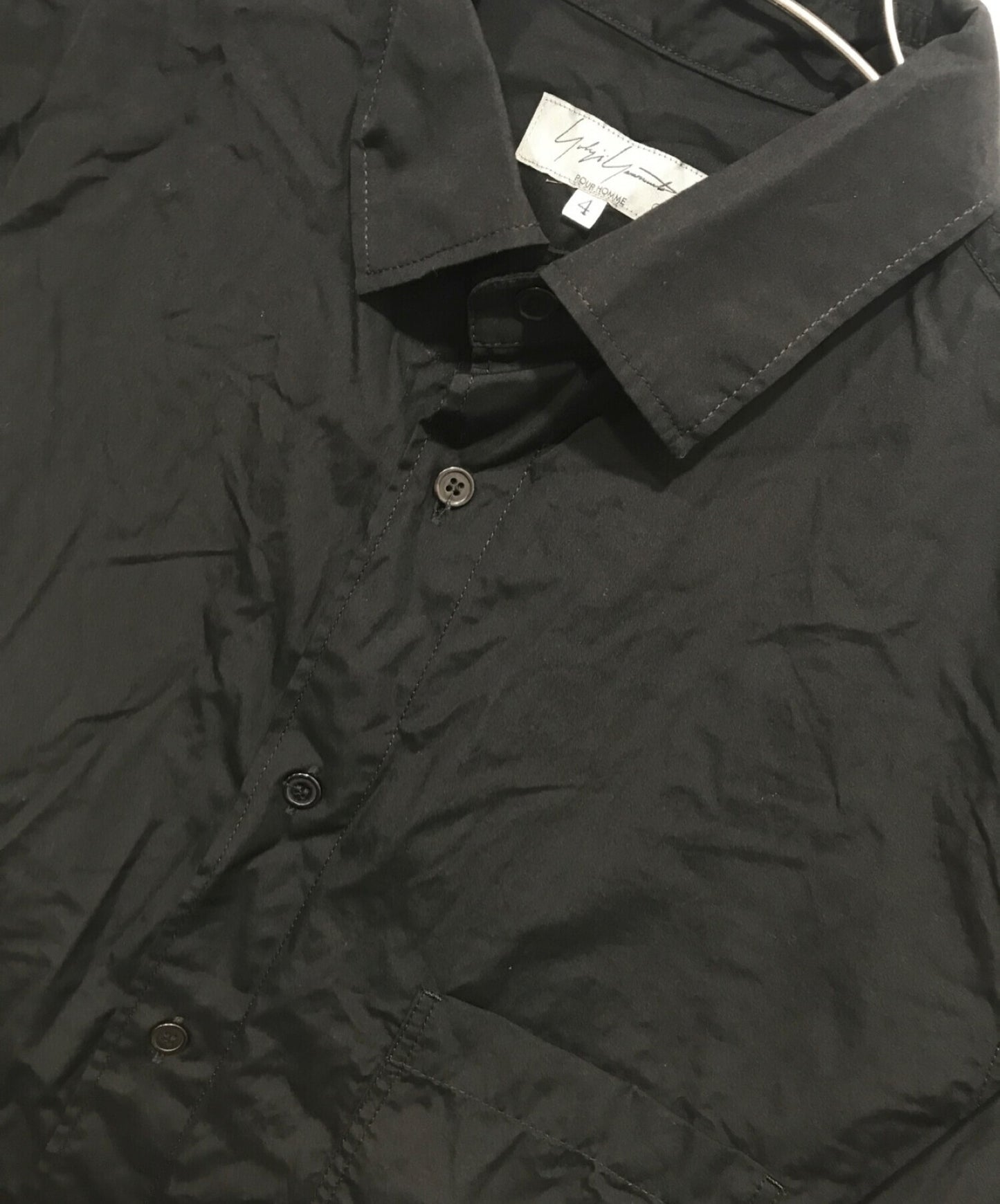 Yohji Yamamoto倒入霍姆N恤衫，帶領和環形縫線HX-B40-005