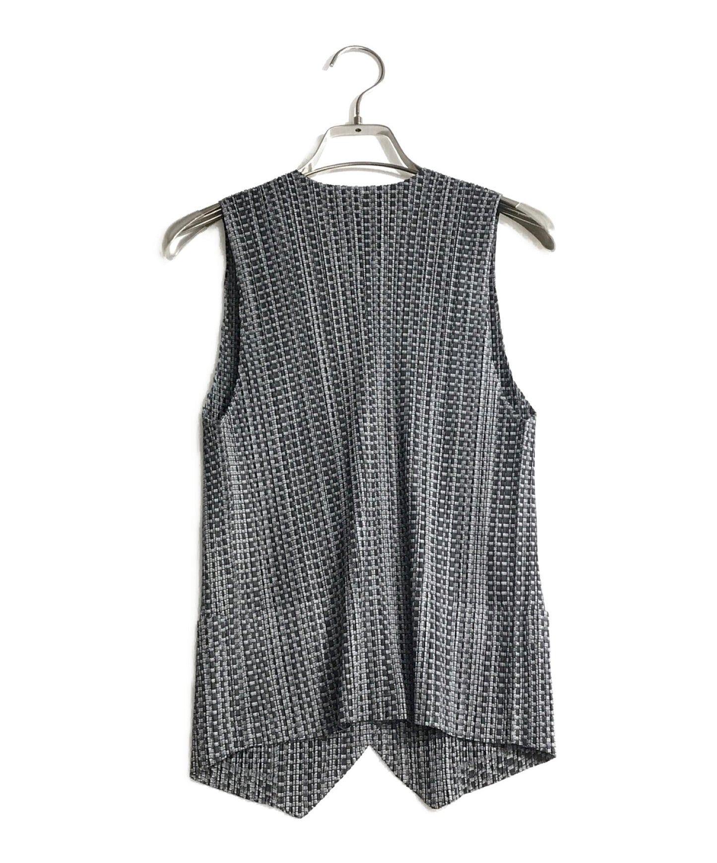 [Pre-owned] PLEATS PLEASE Pleated vest with all-over pattern PP21-JE574