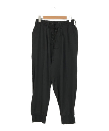 YOHJI YAMAMOTO Lace-up pants with double string opening HD