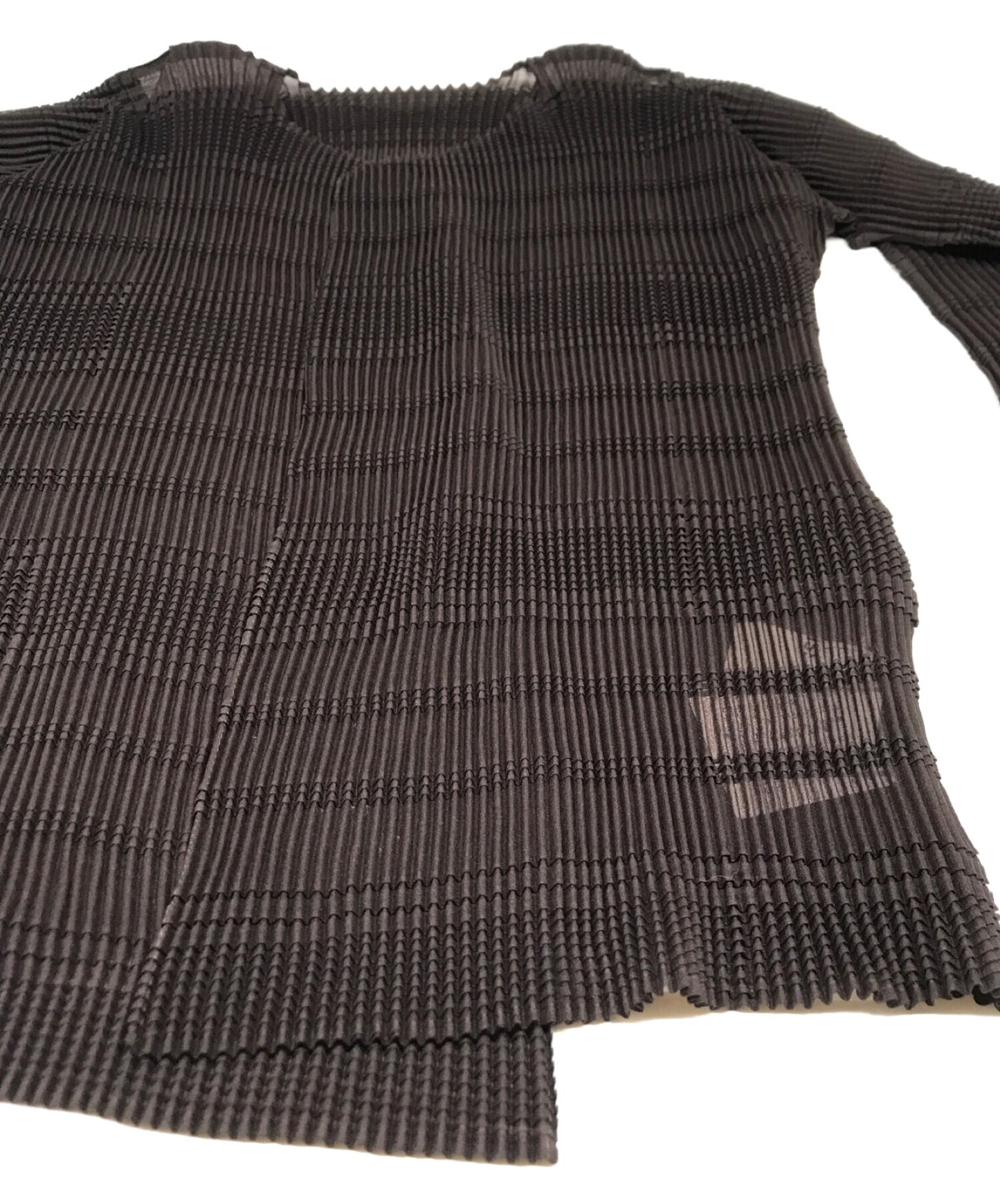 [Pre-owned] ISSEY MIYAKE STRIPE LIKE PLEATS Striped plaid cardigan IM23-FJ147