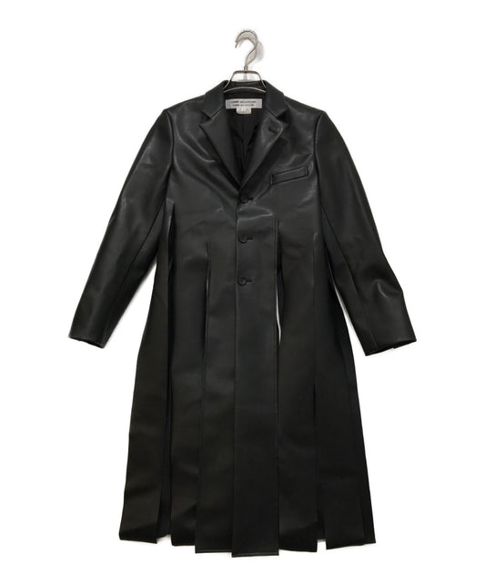 [Pre-owned] COMME des GARCONS COMME des GARCONS Strip Faux Leather Coat RI-J028