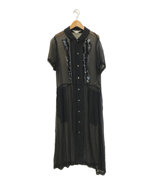[Pre-owned] COMME des GARCONS COMME des GARCONS Sheer Frill Long Blouse Dress RM-O013