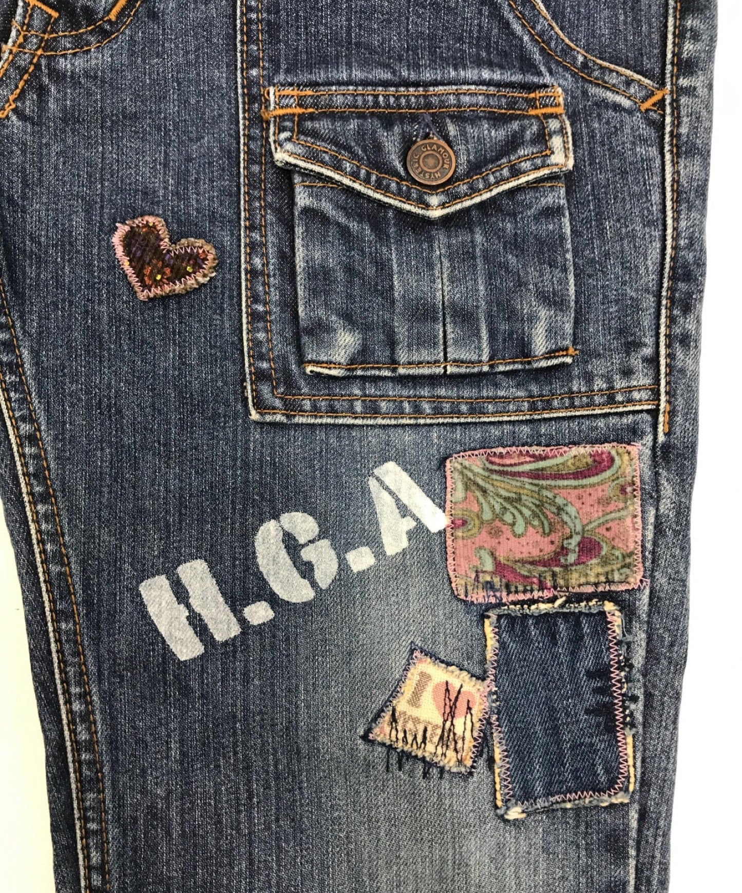 [Pre-owned] Hysteric Glamour Patchwork Flared Denim Pants 2AP-3553