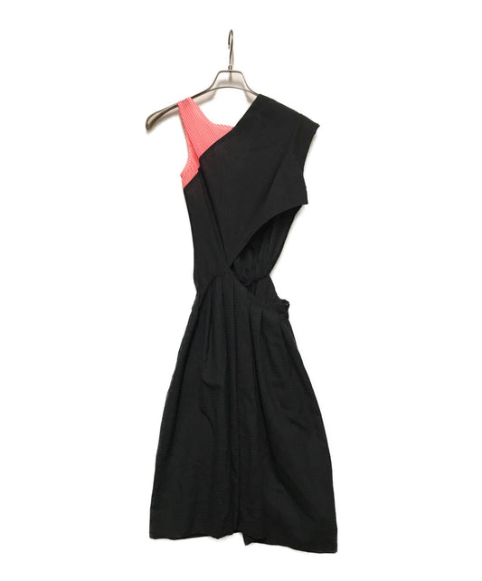 LIMI feu Stripe-Switched Shadow Check Sleeveless Dress LU-D09-101