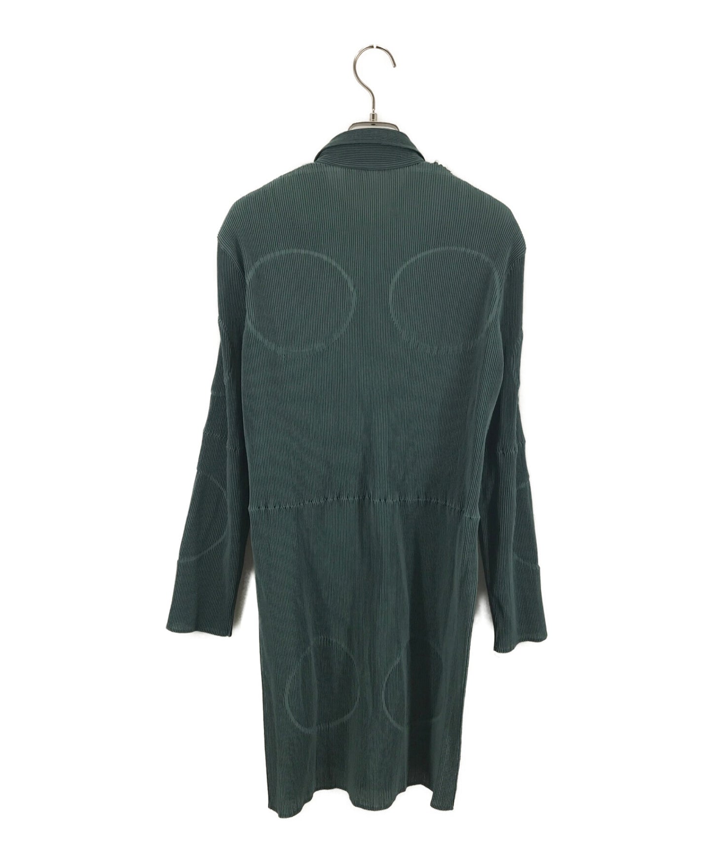 [Pre-owned] ISSEY MIYAKE Long Pleated Cardigan with Circle Stamping IM84-FJ919
