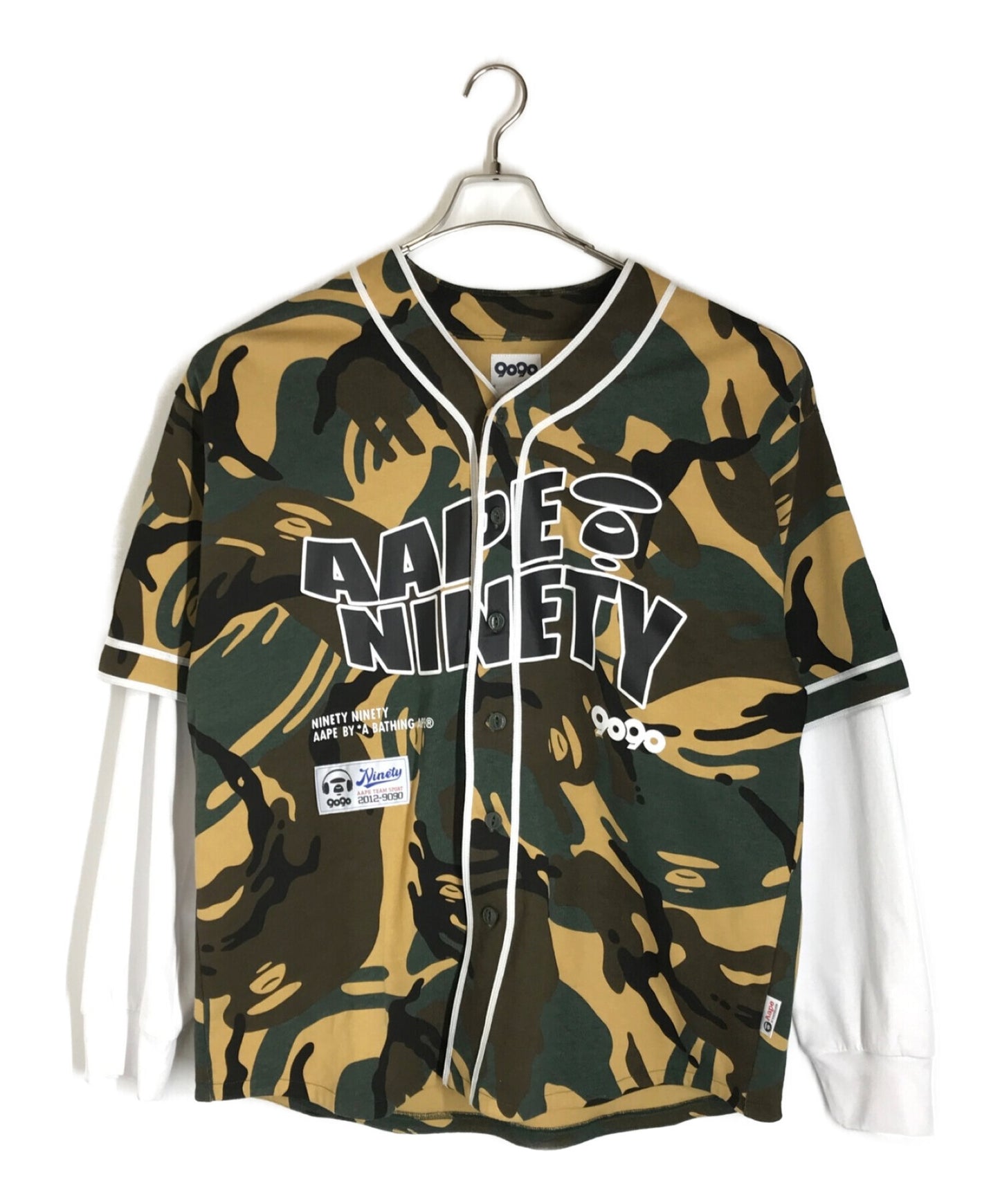 9090×AAPE BY A BATHING APE layered baseball shirt | Archive Factory