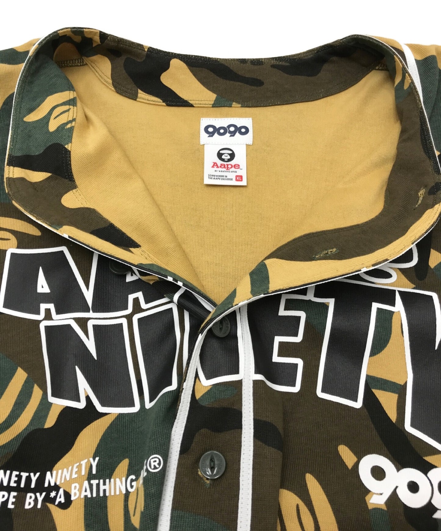 [Pre-owned] 9090×AAPE BY A BATHING APE layered baseball shirt