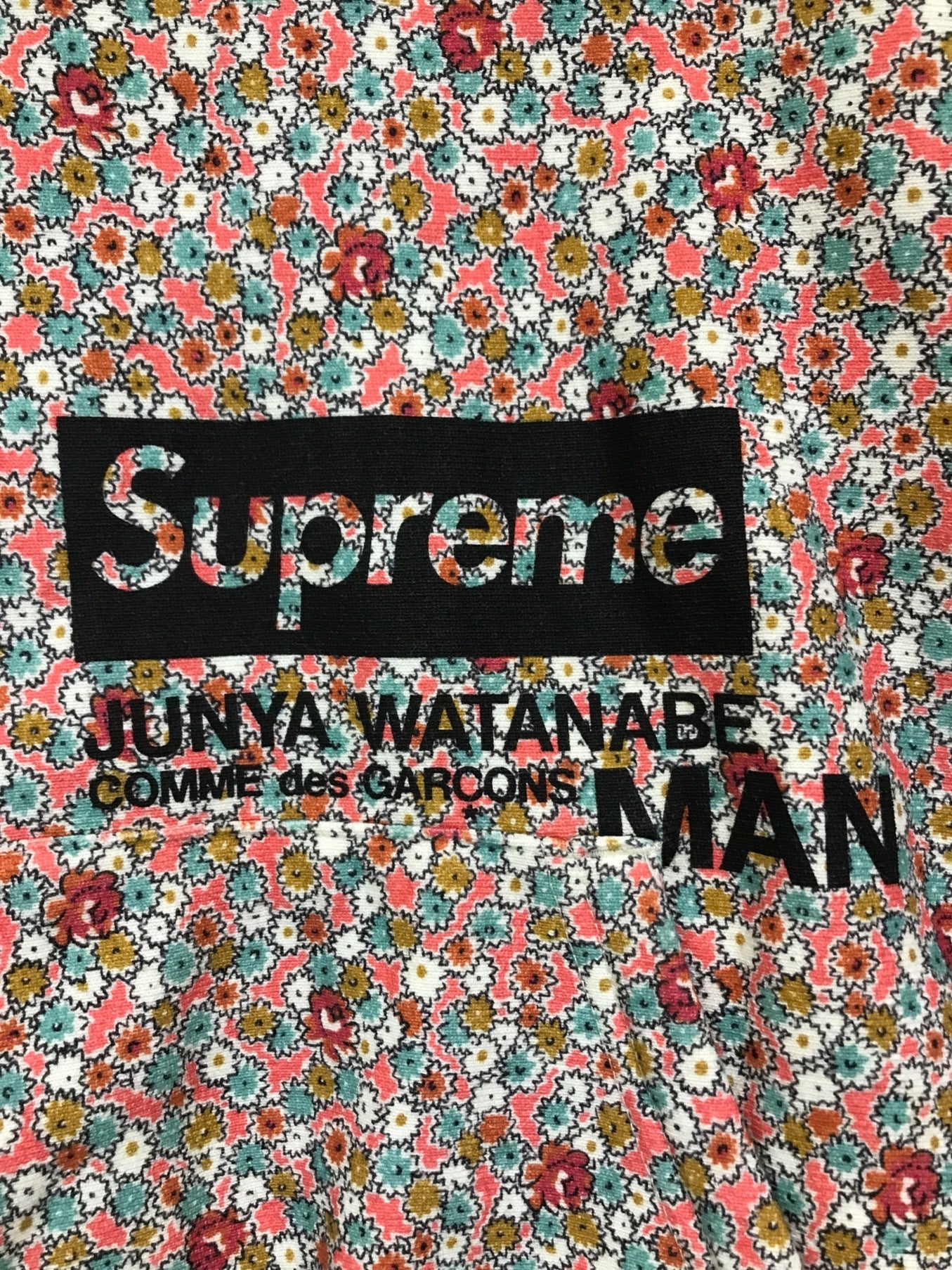 Supreme×Junya Watanabe Comme des Garcons男子连帽汗衫粉红色花朵