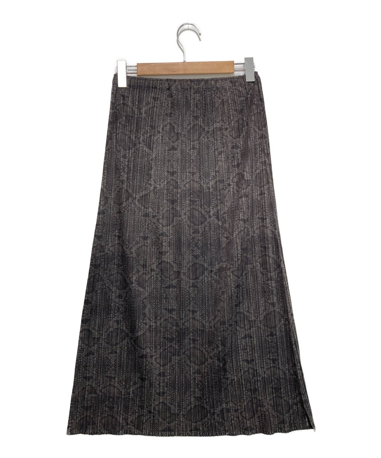 [Pre-owned] PLEATS PLEASE Pleated skirt with python pattern PP33-JG834