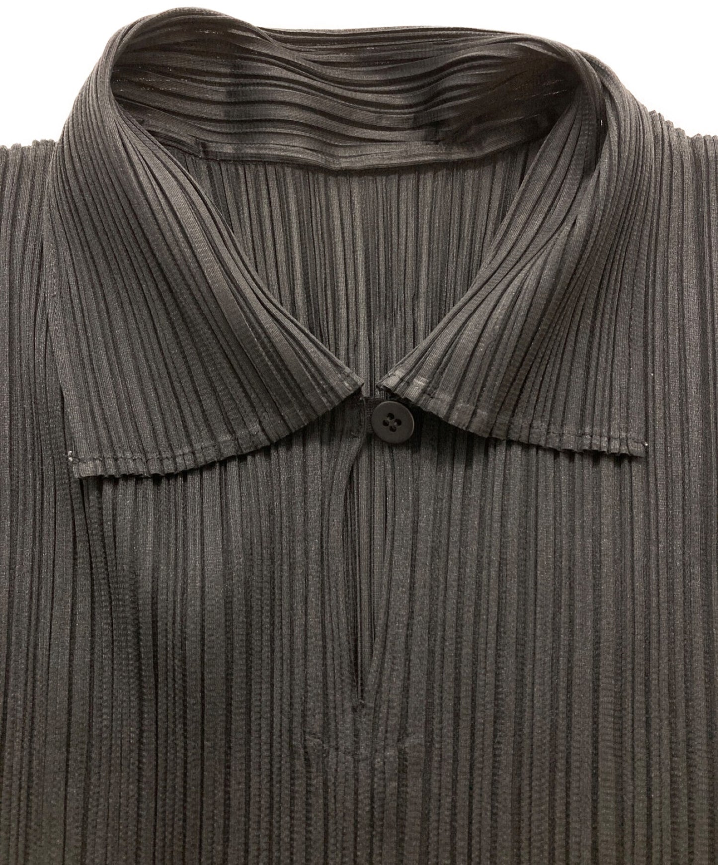 [Pre-owned] PLEATS PLEASE S/S Pleated V-neck Blouse PP91-JK075