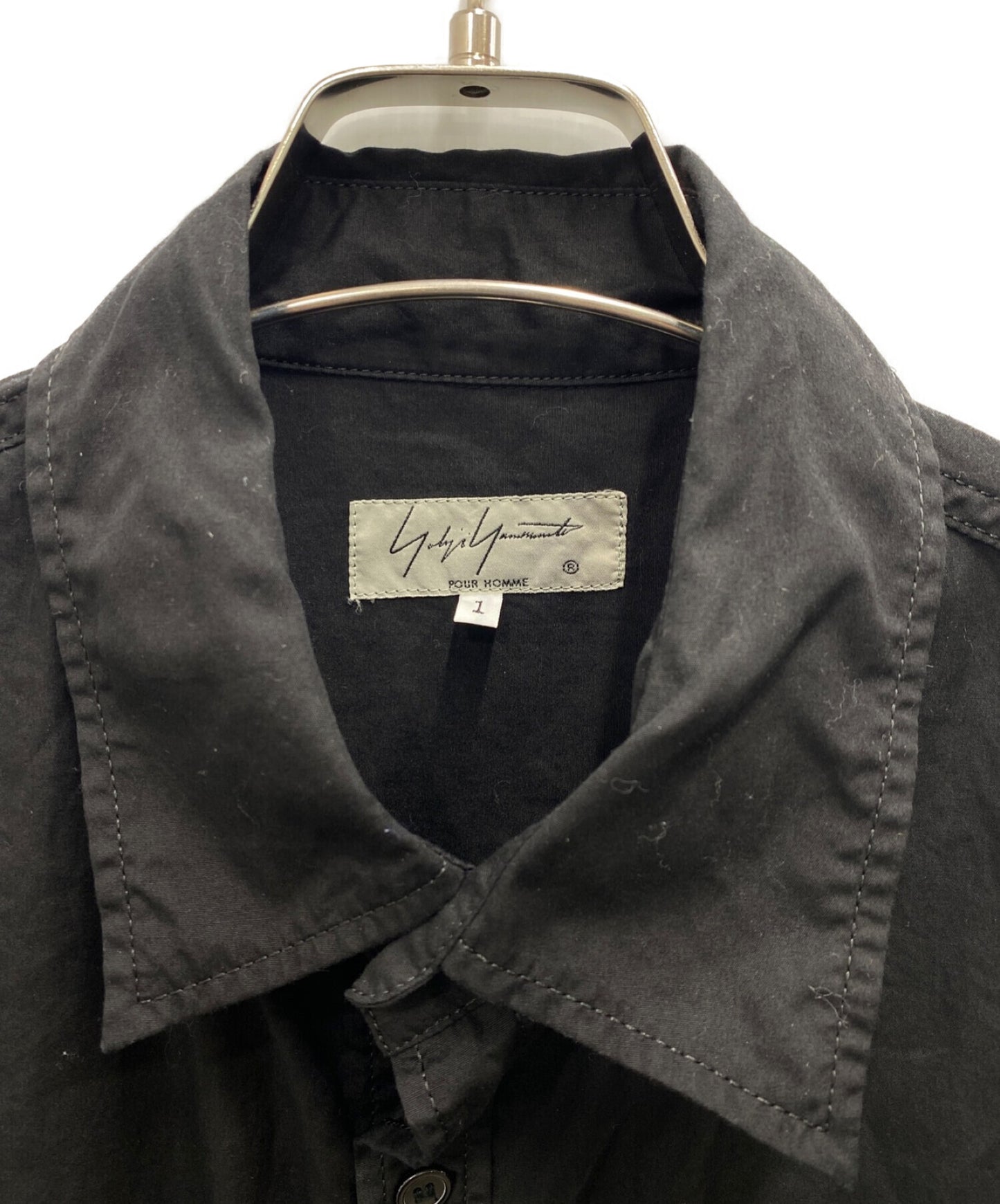 YOHJI YAMAMOTO Cotton broadcloth ring-stitched long shirt HN-B02-001