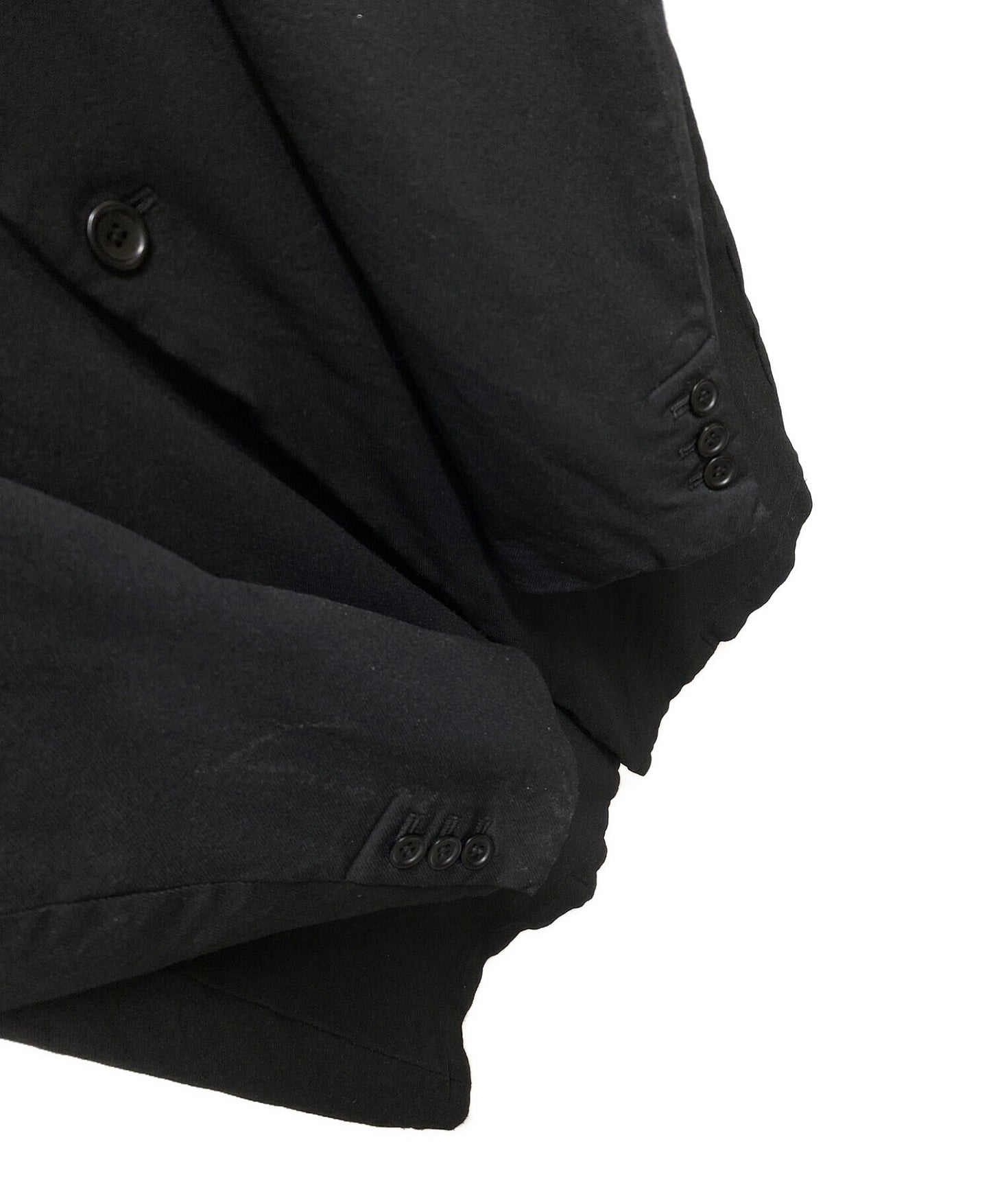 Black Comme des Garcons Poly Shrunken Studded Long Jacket 1T-J009