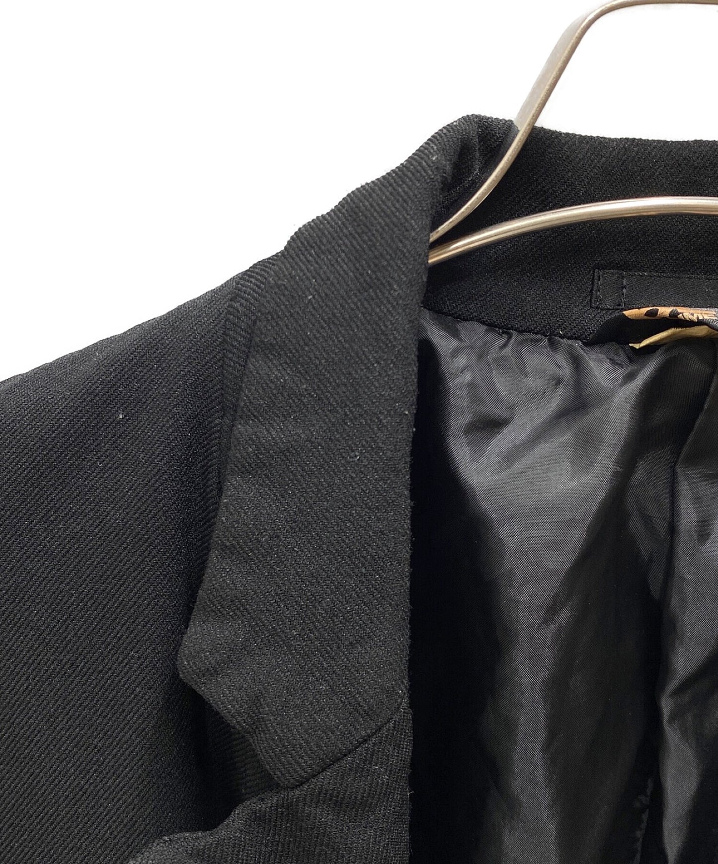 Black Comme des Garcons Poly Shrunken Studded Long Jacket 1T-J009