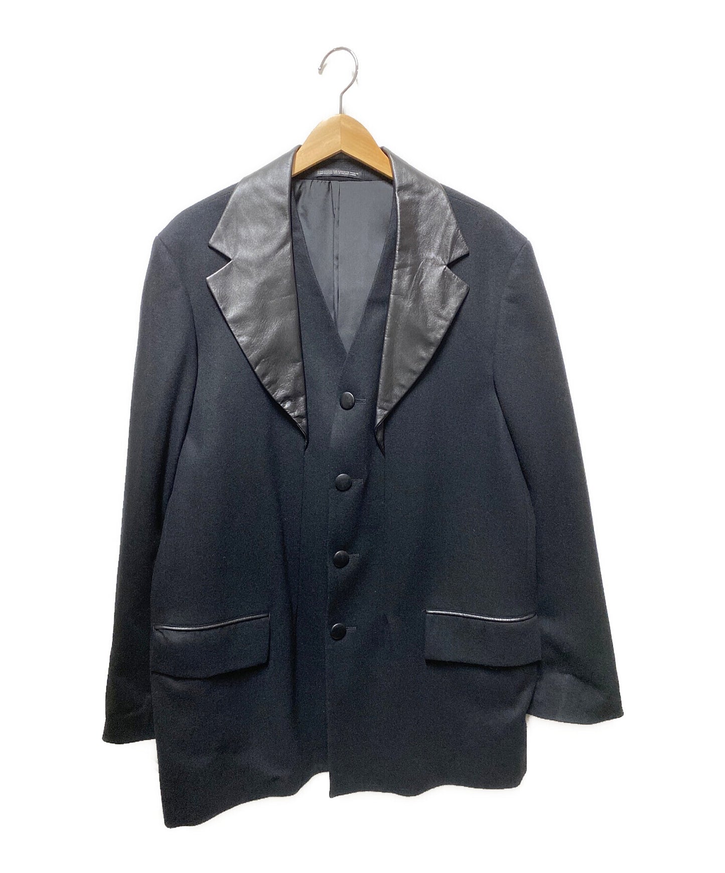 [Pre-owned] Yohji Yamamoto pour homme Leather Collar Wool Jacket HN-J05-151