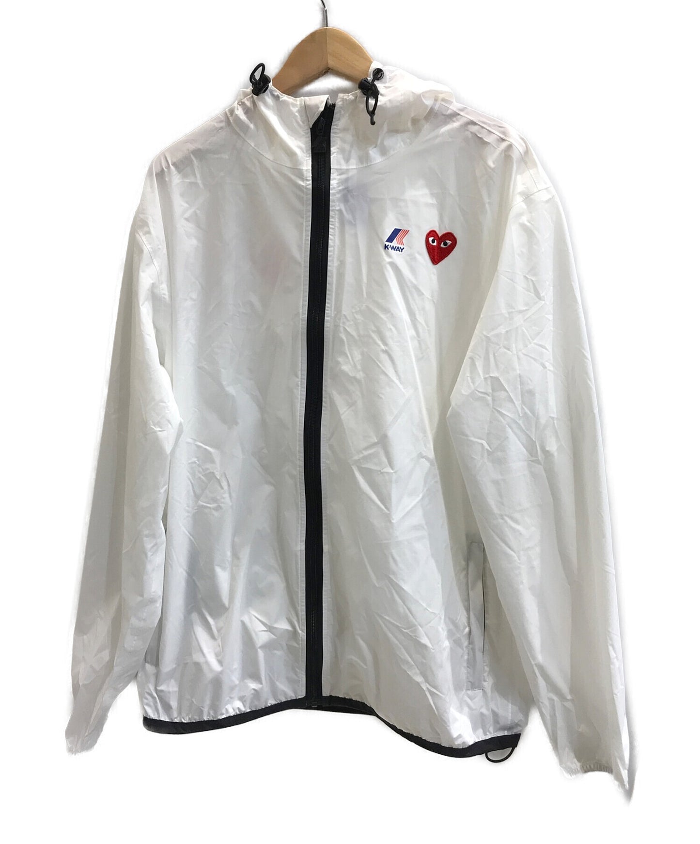 เล่น Comme des garcons x k-way nylon jacket / White K-way edition nylon jacket 221246m180002