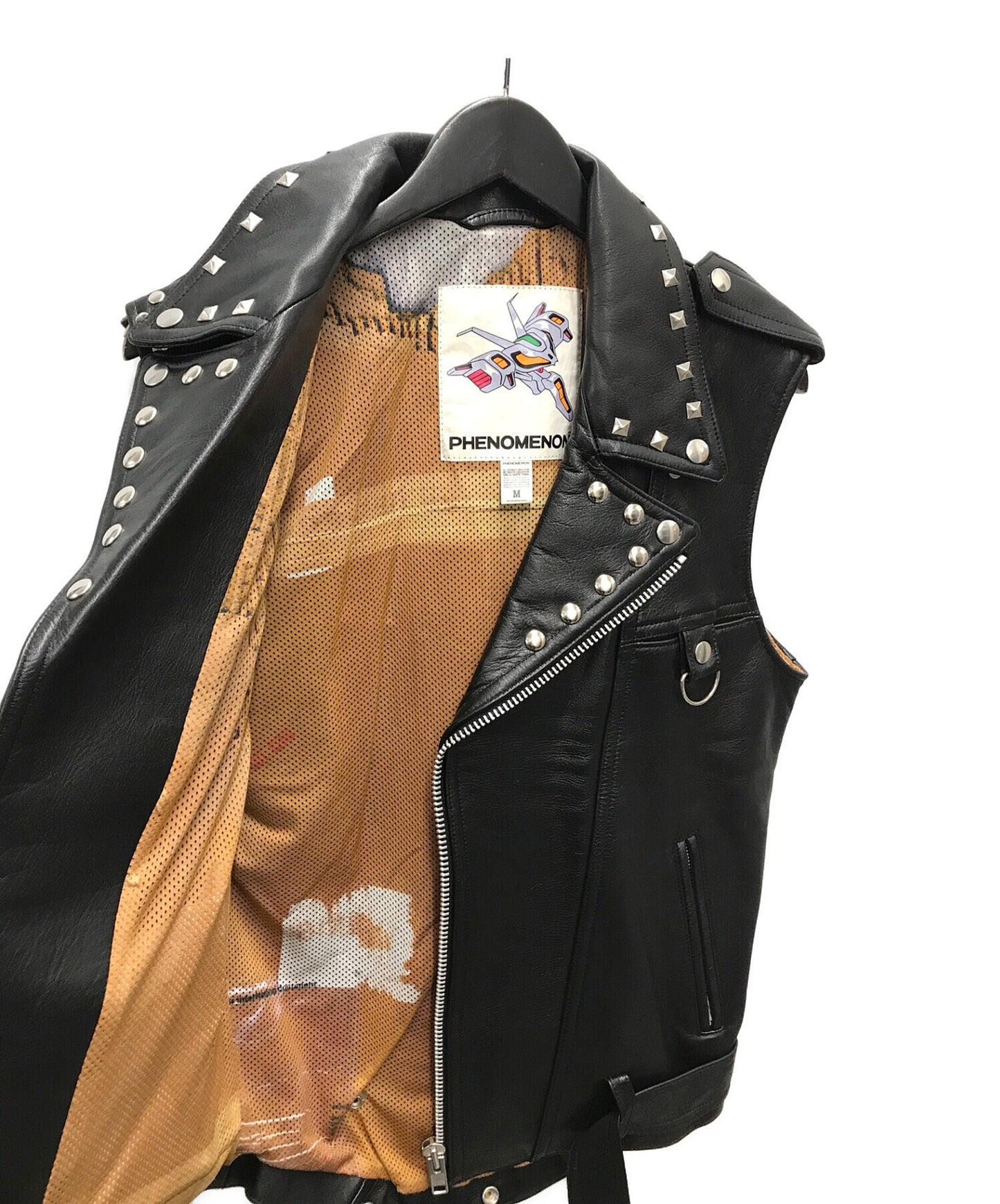 [Pre-owned] PHENOMENON Leather Rider Sleeveless Vest Jacket Studded ILLJKT-105