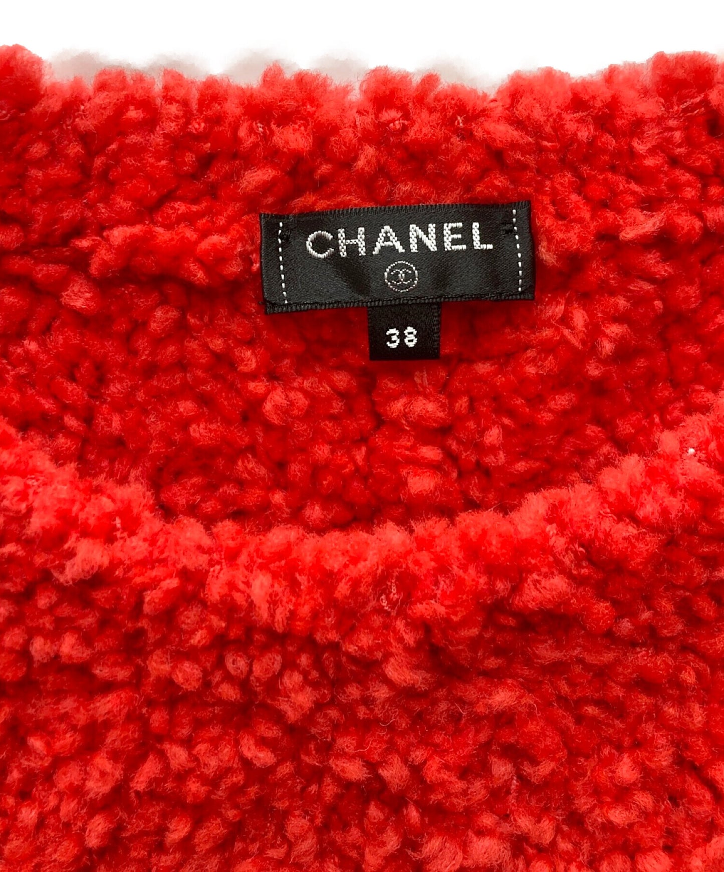 [Pre-owned] CHANEL Cashmere blend coco mark bouclé knit P62563K48070