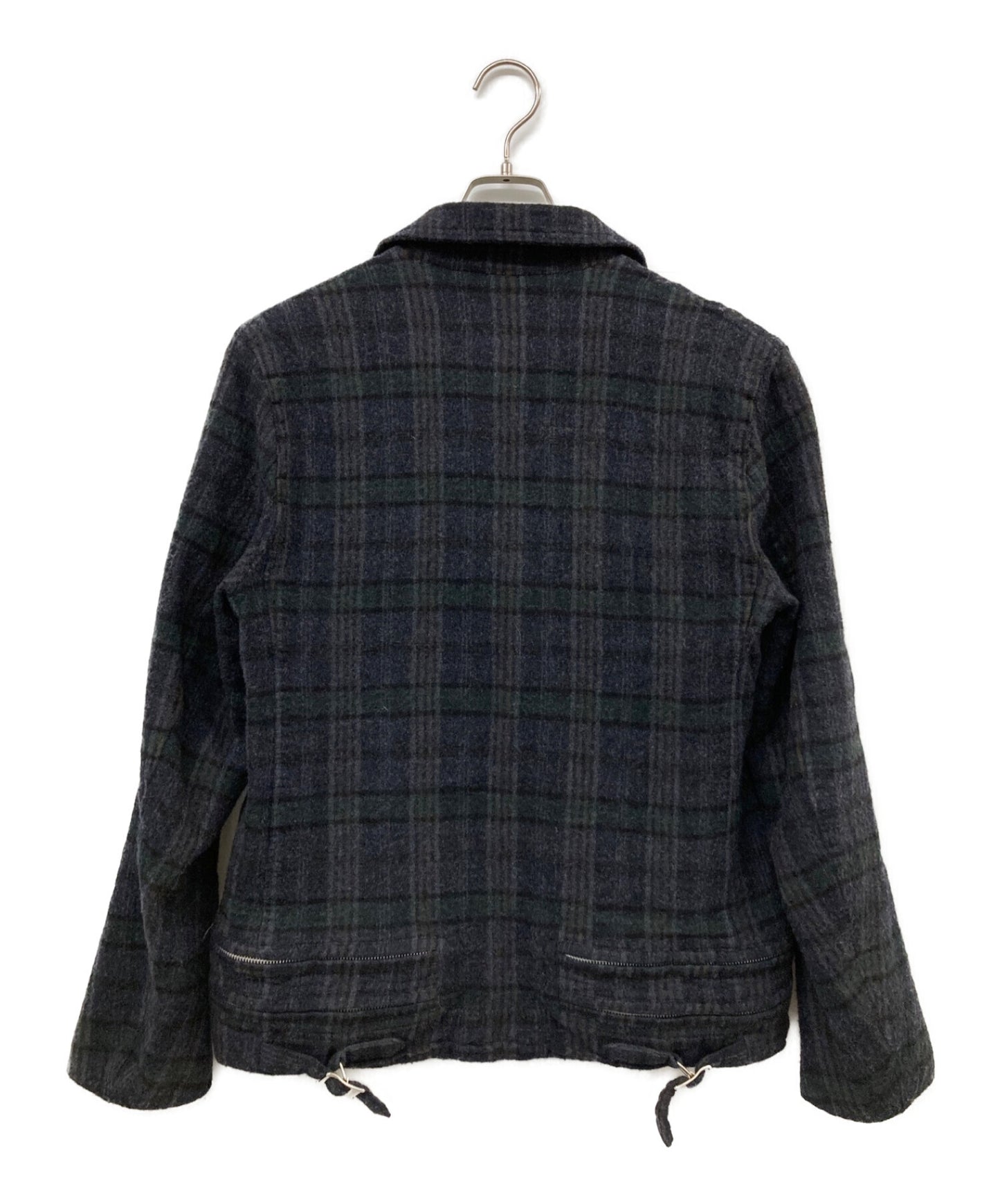 [Pre-owned] UNDERCOVER Woolen Shrunken Check Riders Jacket L4202-2