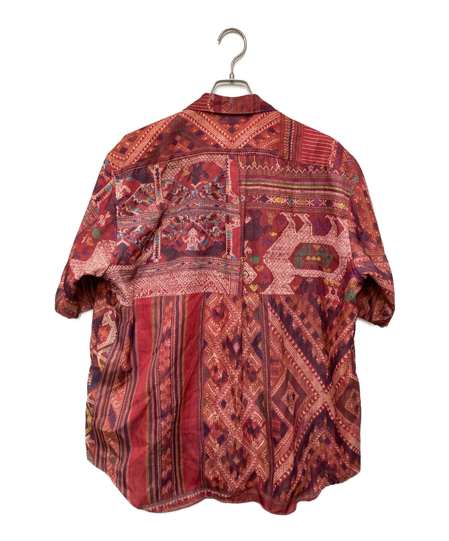 [Pre-owned] COMME des GARCONS HOMME PLUS 92SS Ethnic Period Ethnic Transfer Print Open Collar Poly Shirt PB-110230