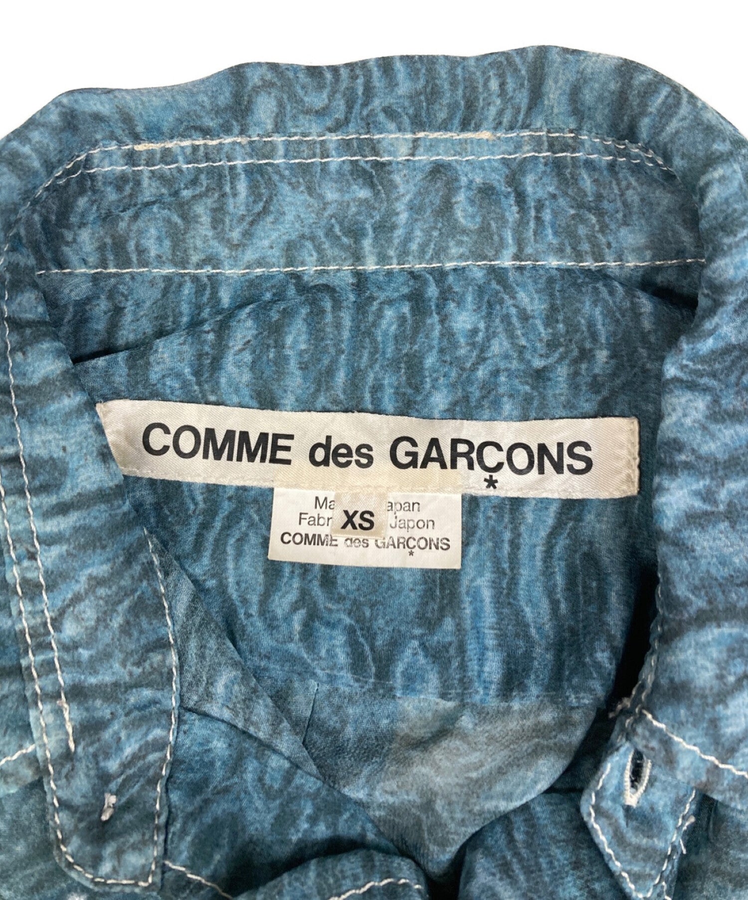 COMME des GARCONS Sheer all-over pattern shirt with pocket switching Faux  fur pocket shirt GQ-B003