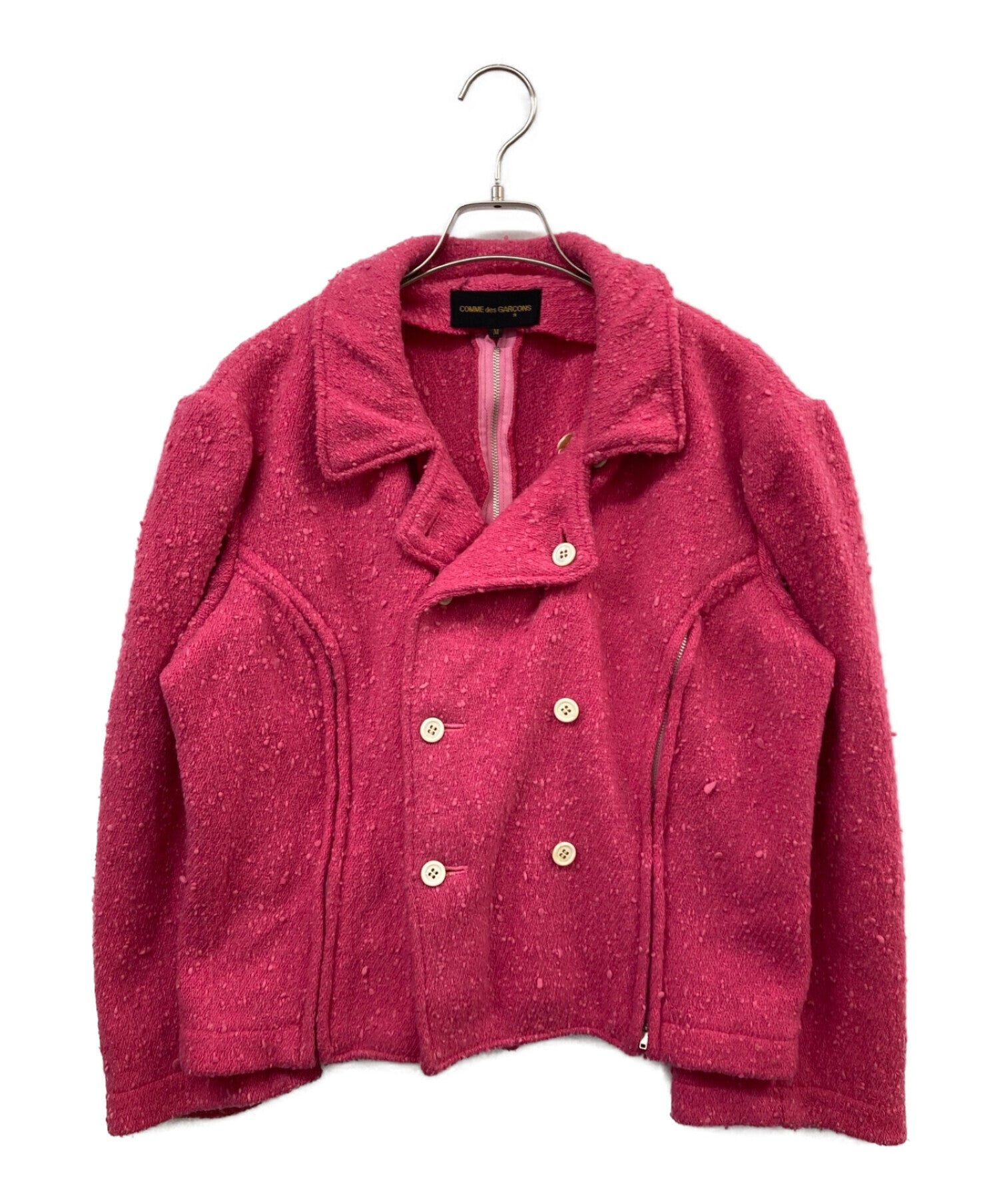 COMME des GARCONS / ジャケット/M/ポリエステル/NVY/GJ-05073M Pre-owned] COMME des GARCONS Zip Design P Coat GJ-05073M – Archive