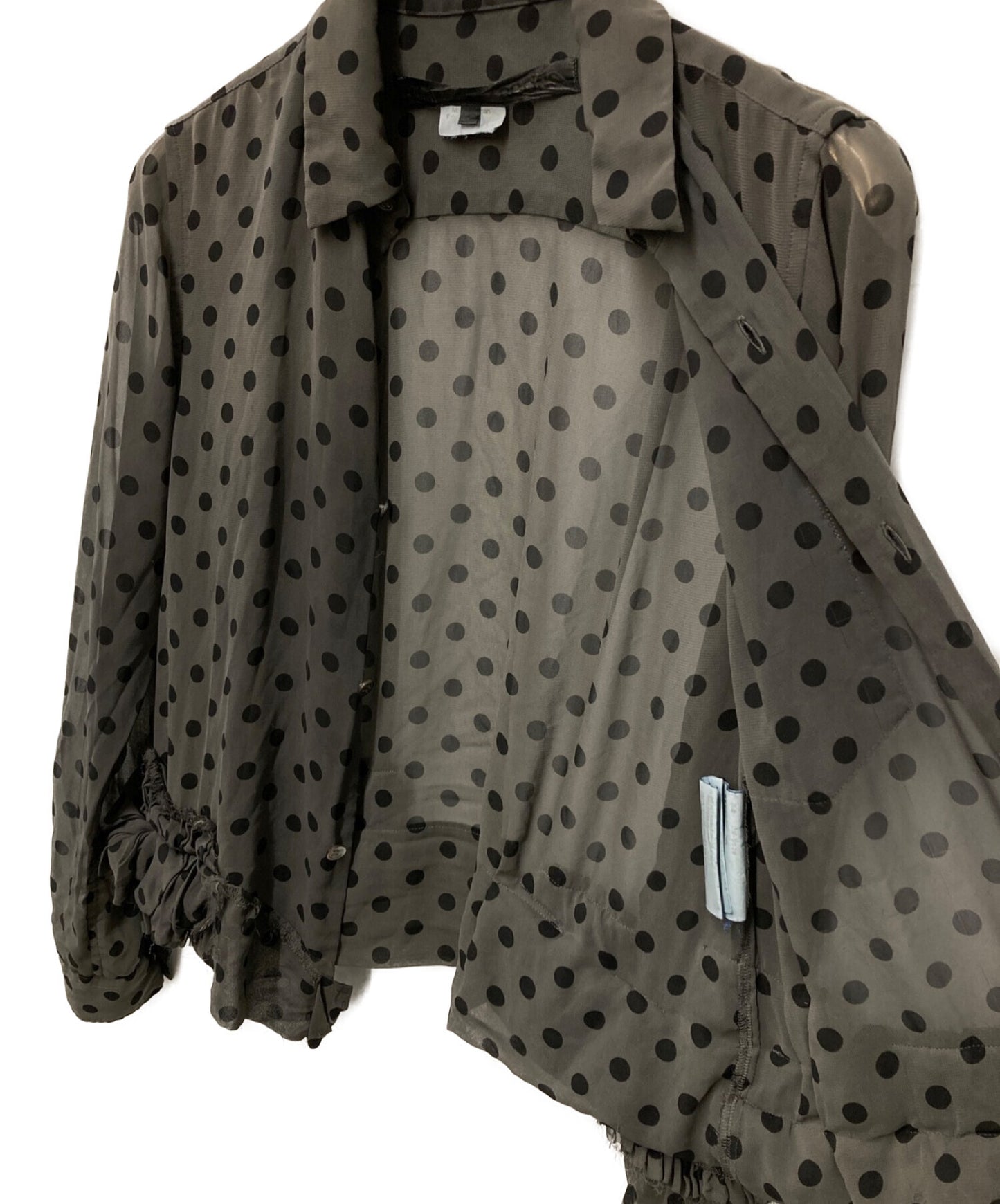 Comme des garcons dot pattern ruffle hem blouse ad2012 เก็บถาวร GK-B039