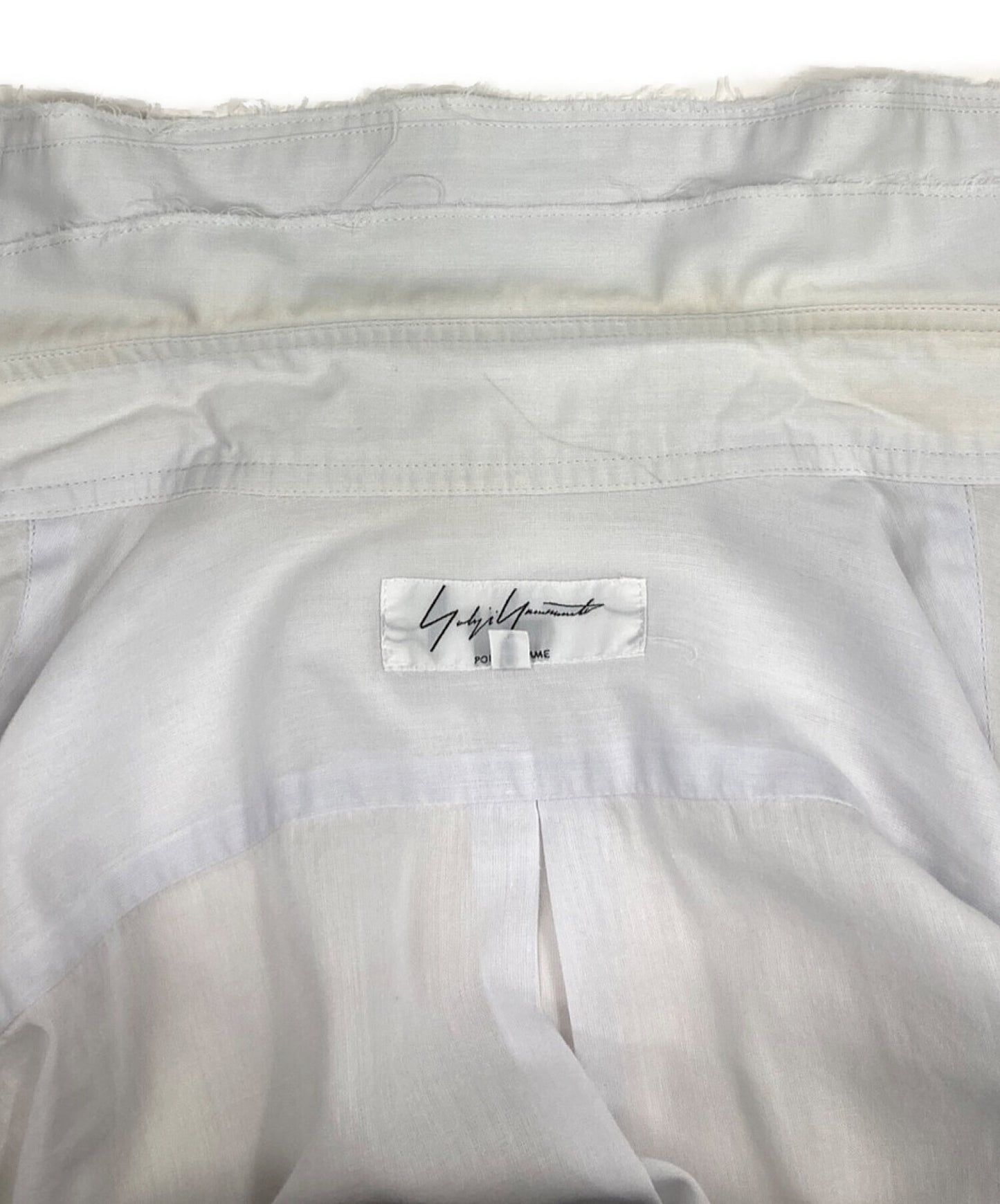 Yohji Yamamoto Pour Homme 13SS切割不对称的纽扣衬衫/长袖衬衫HX-B21-044