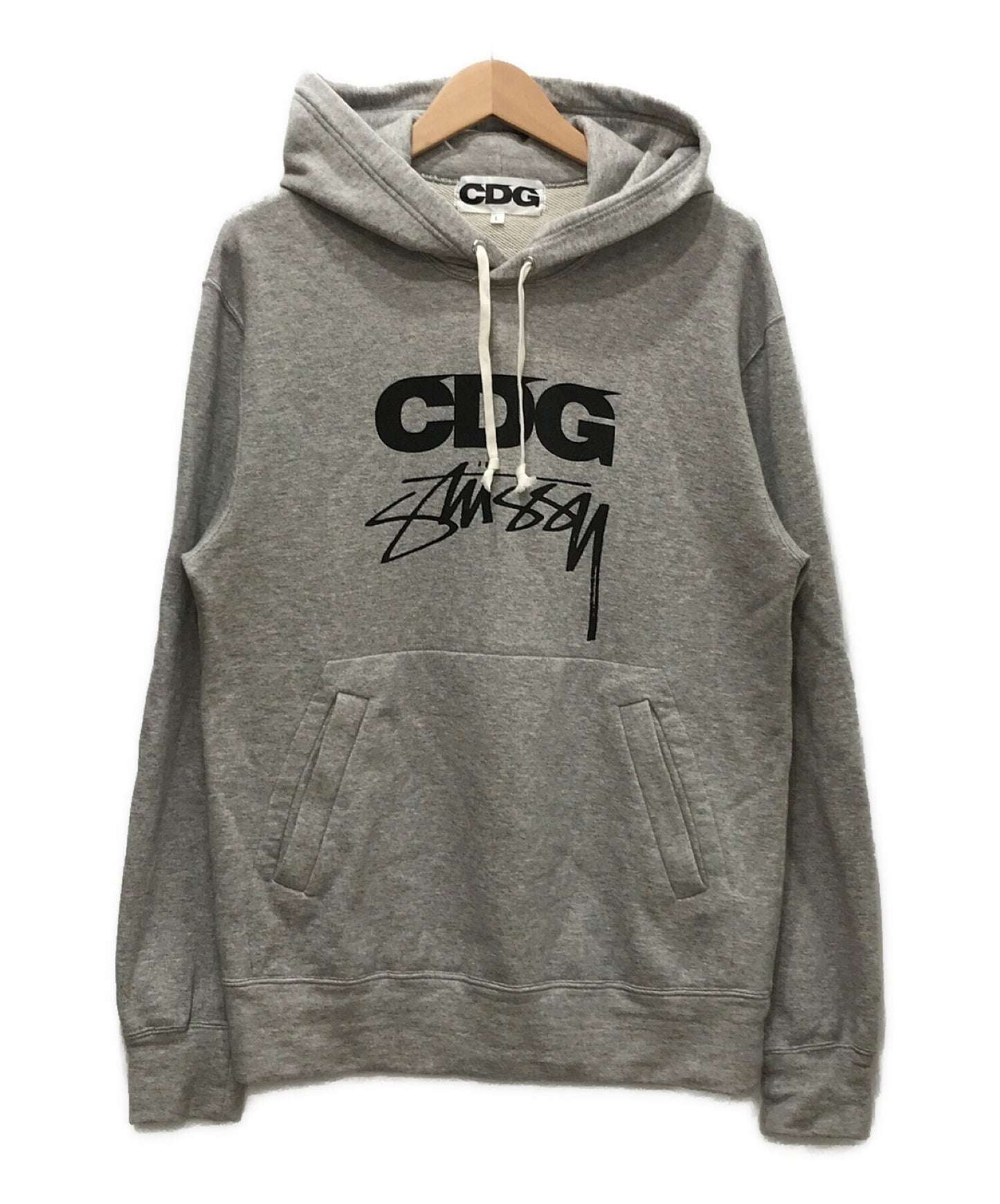 CDG X STUSSY HOODIE Grey 2021 Brand New Authentic Size Small