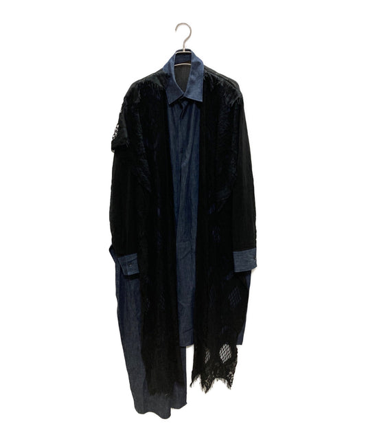 Yohji Yamamoto 매듭 프론트 셔츠 Fe-B15-822