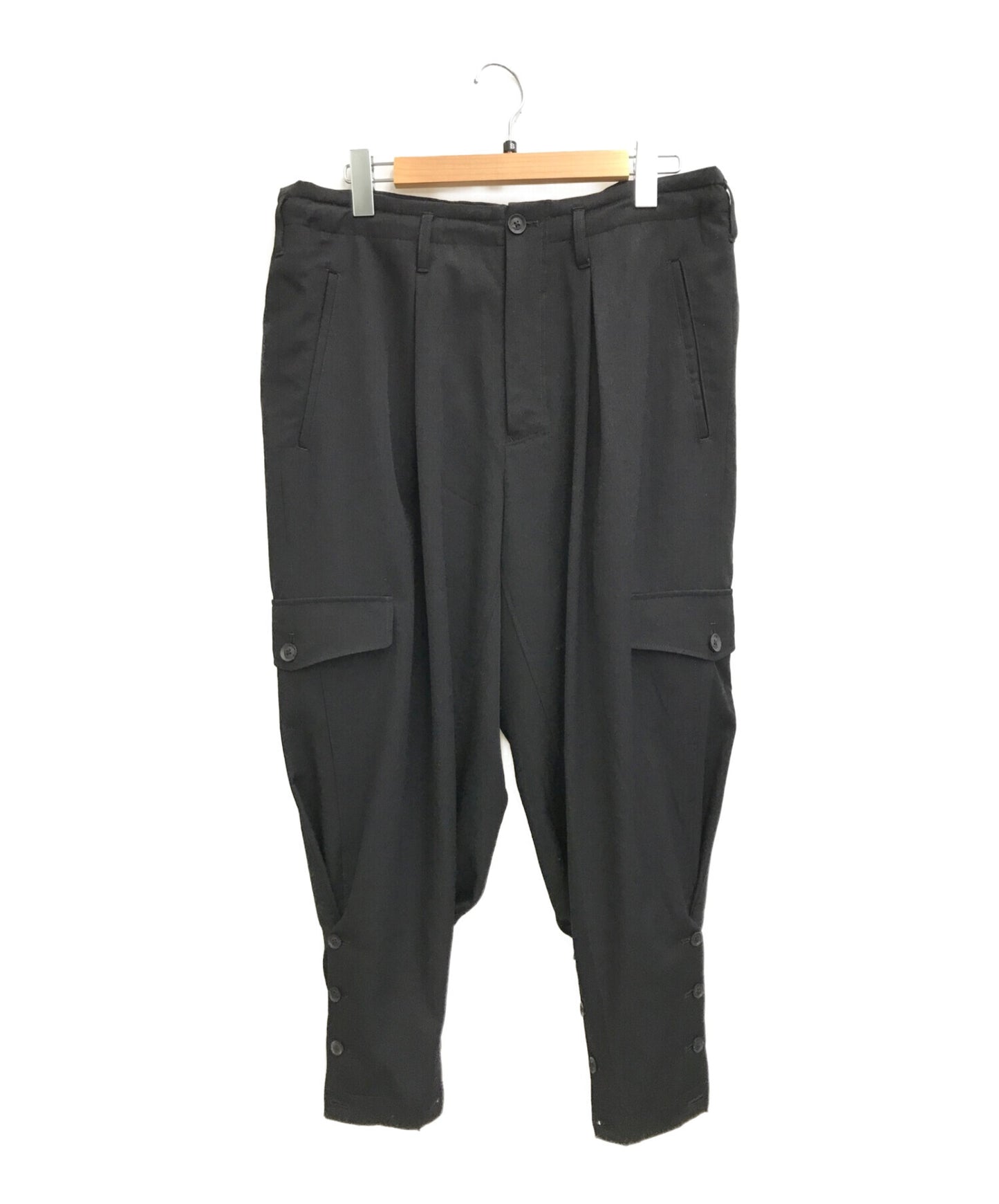 Yohji Yamamoto Pour Homme Wrinkled Gabardine hem ปรับกางเกง HC-P28-100