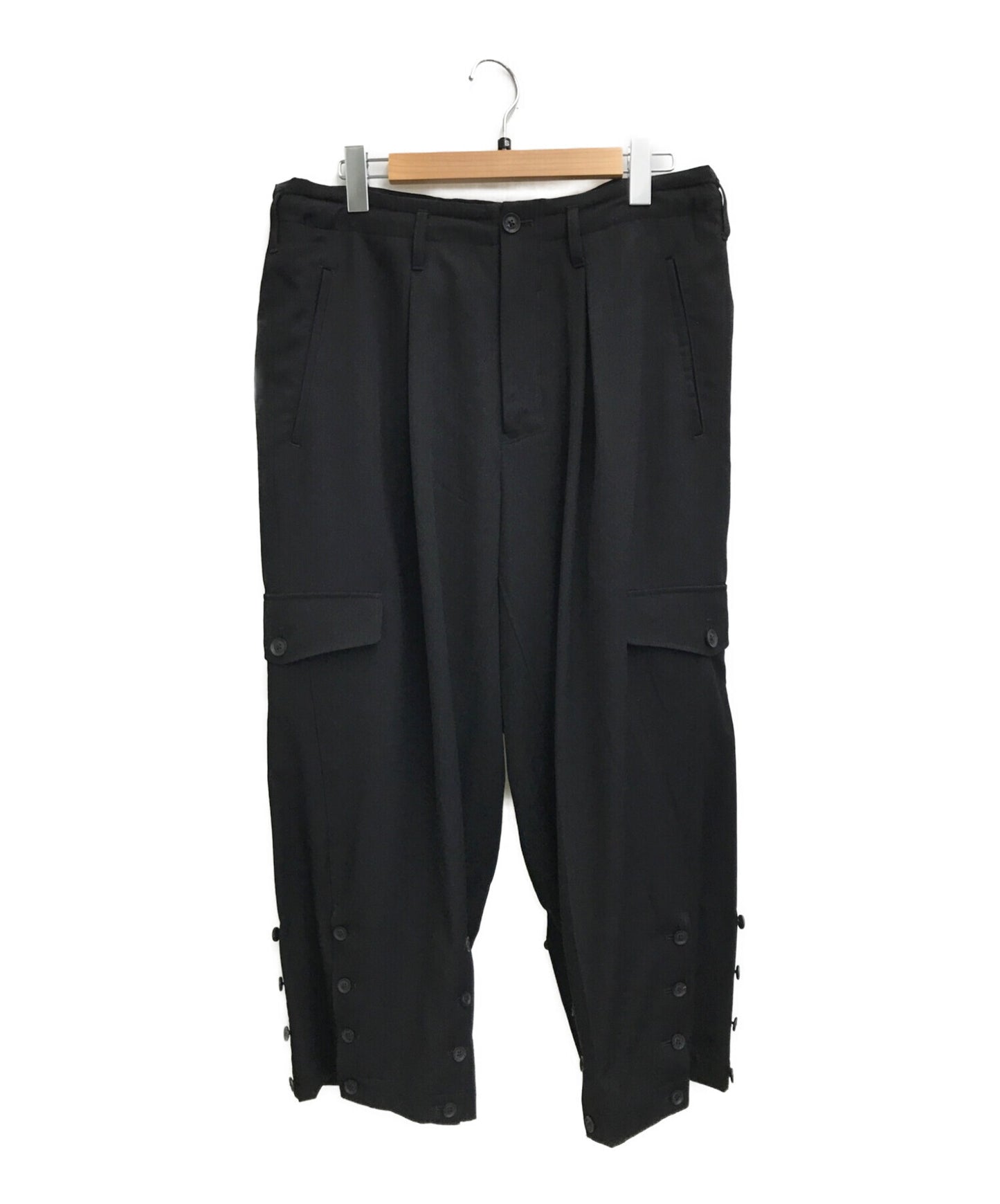 Yohji Yamamoto Pour Homme Wrinkled Gabardine hem ปรับกางเกง HC-P28-100