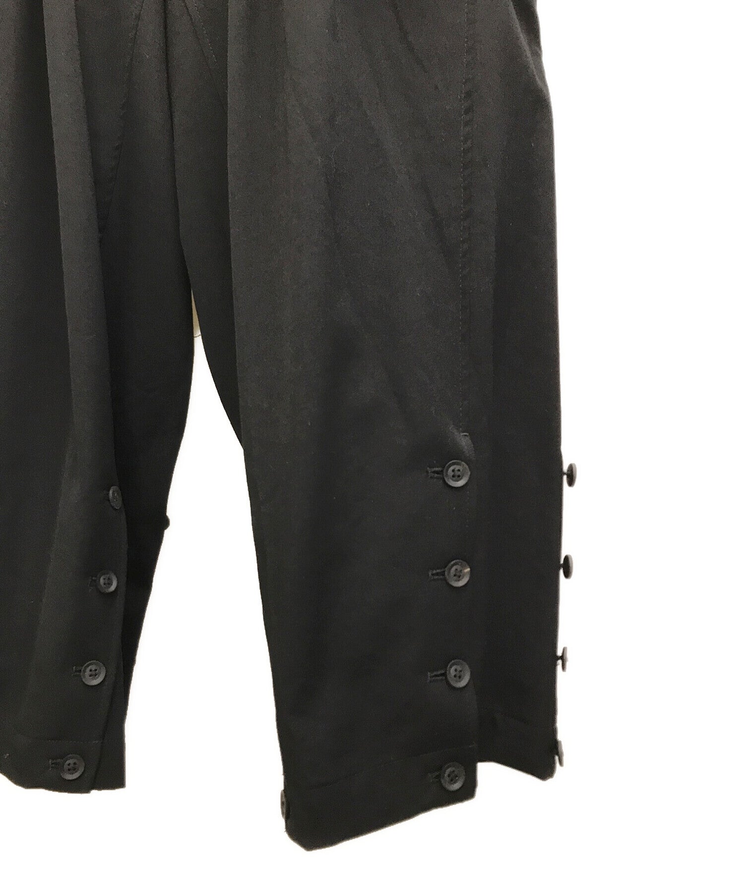 [Pre-owned] Yohji Yamamoto POUR HOMME Wrinkled Gabardine Hem Adjusted Pants  HC-P28-100