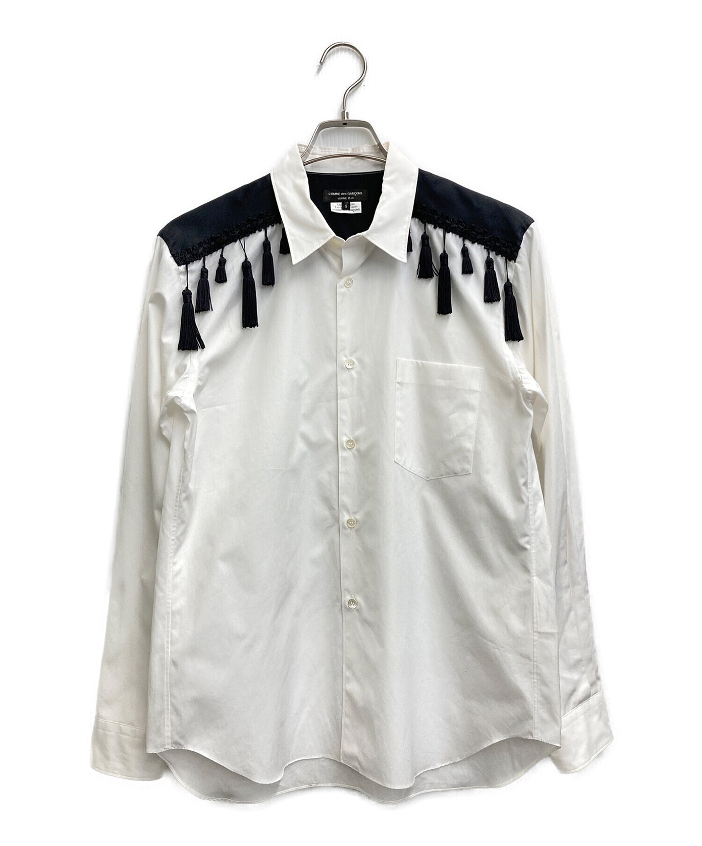 COMME des GARCONS Homme Plus Design Shirt / Fringe Shirt / Satin Paneled Shirt / Tucked Shirt PP-B024