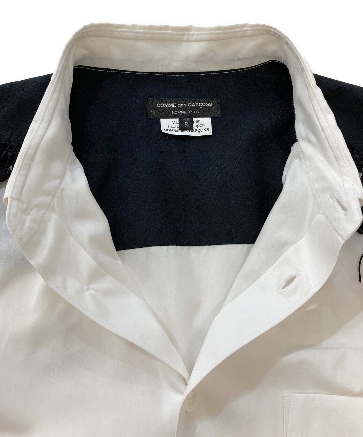 COMME des GARCONS Homme Plus Design Shirt / Fringe Shirt / Satin Paneled Shirt / Tucked Shirt PP-B024