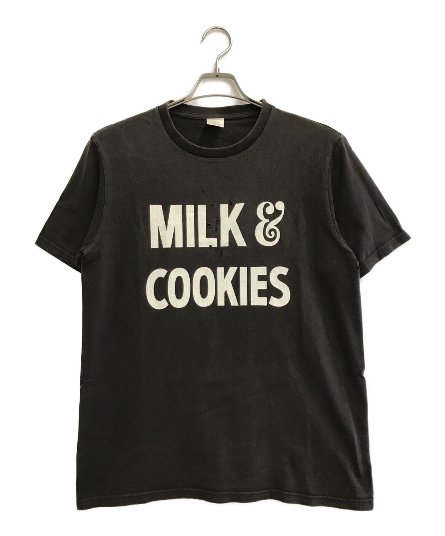 번호 (N) INE 우유 및 쿠키 티셔츠 / 프린트 티셔츠 / 손상된 티셔츠