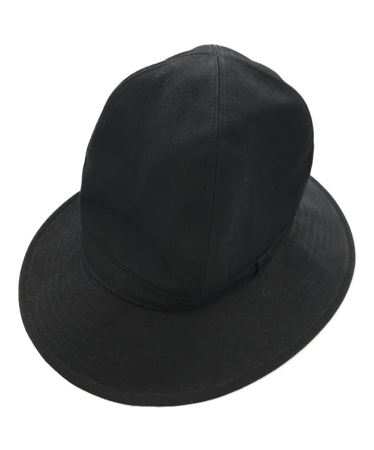 Yohji Yamamoto는 Gabardine Fedora 모자 HR-H09-100을 주름지게했습니다