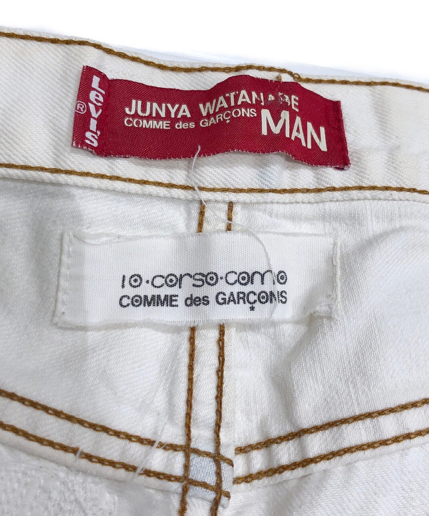 COMME DES GARCONS JUNYA WATANABE MANS SAVESS涂漆牛仔裤