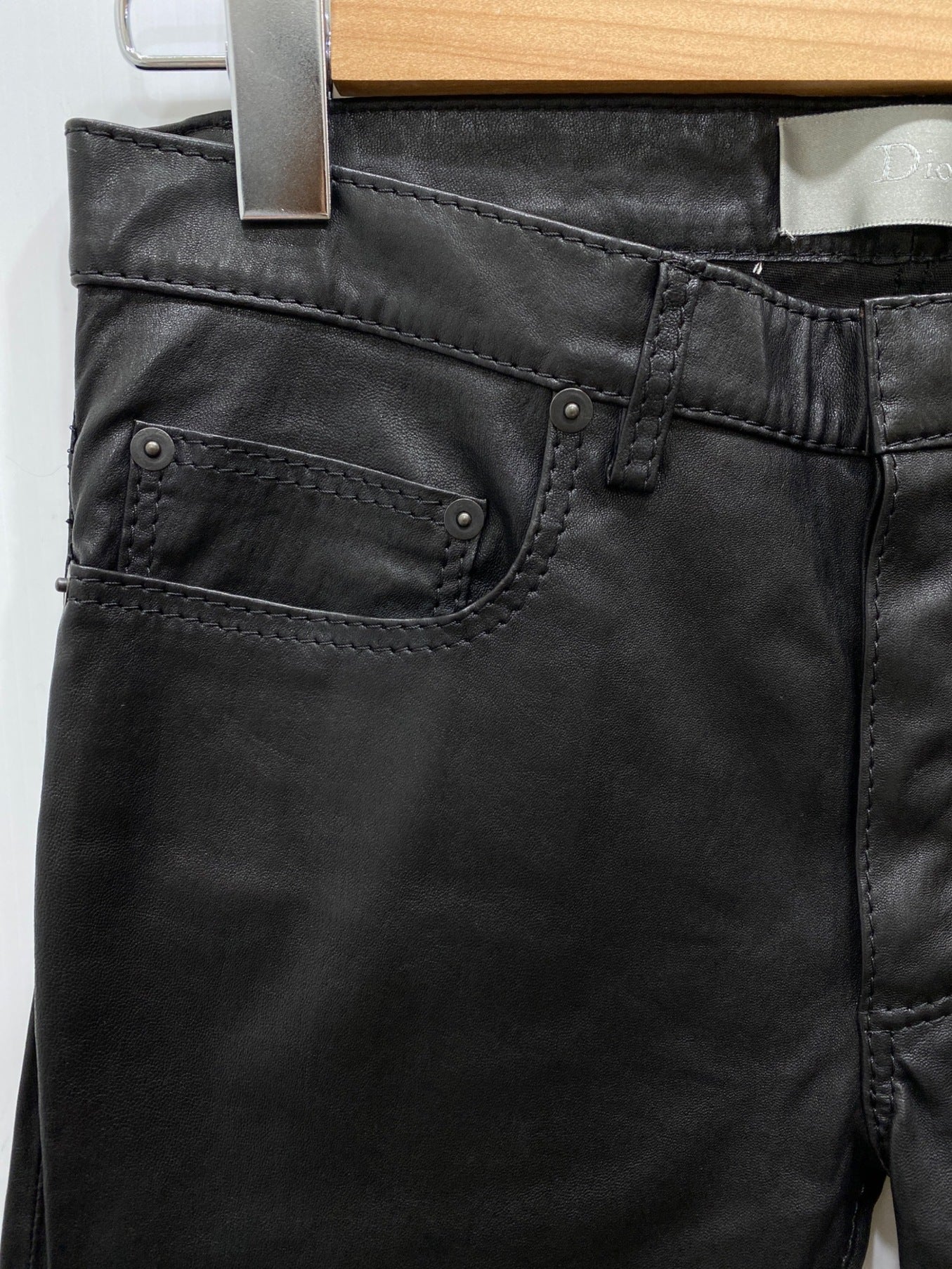 Pre-owned] DIOR HOMME Lamb Leather Slim Pants 7E3510010001