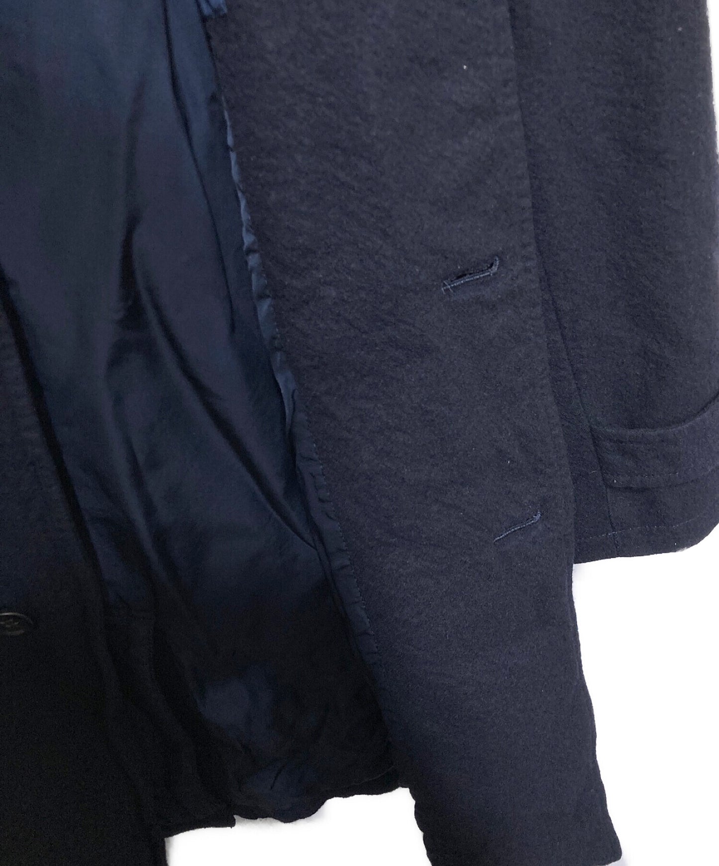 COMME des GARCONS HOMME Woolen Shrinkable Stencil Collar Coat HN-C010
