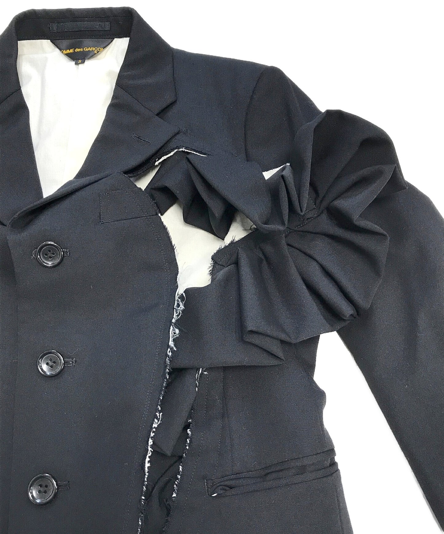 [Pre-owned] COMME des GARCONS Polyester shrunken ruffle tailored jacket GA-J001
