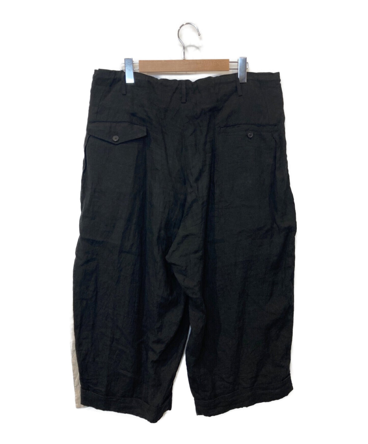 YOHJI YAMAMOTO BELGIUM LINEN PLUSH CUFFS PANTS/Double Face Linen Chef Pants HG-P29-304