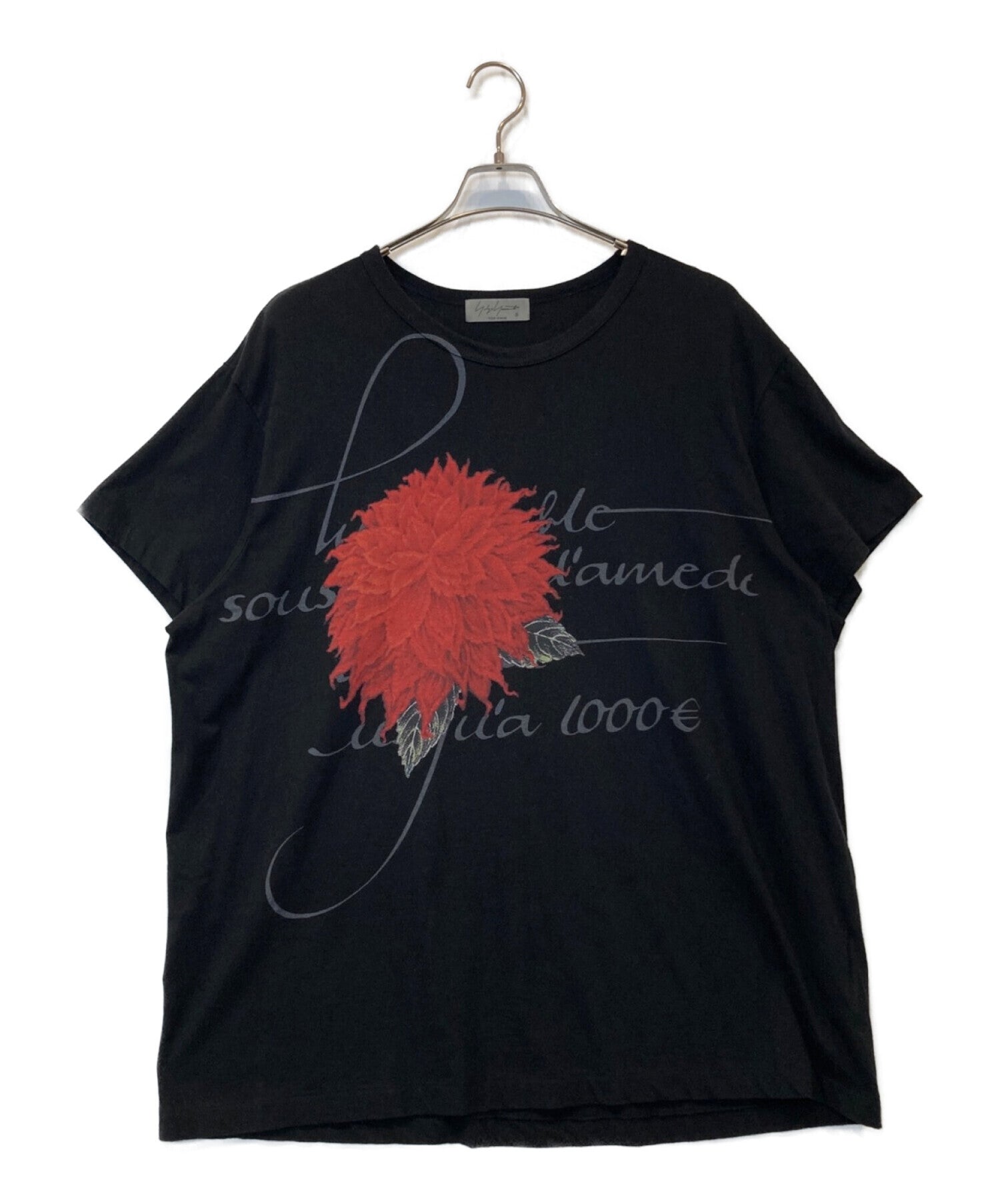 [Pre-owned] Yohji Yamamoto pour homme Dahlia Flower Print Crew Neck T-Shirt  HG-T68-278