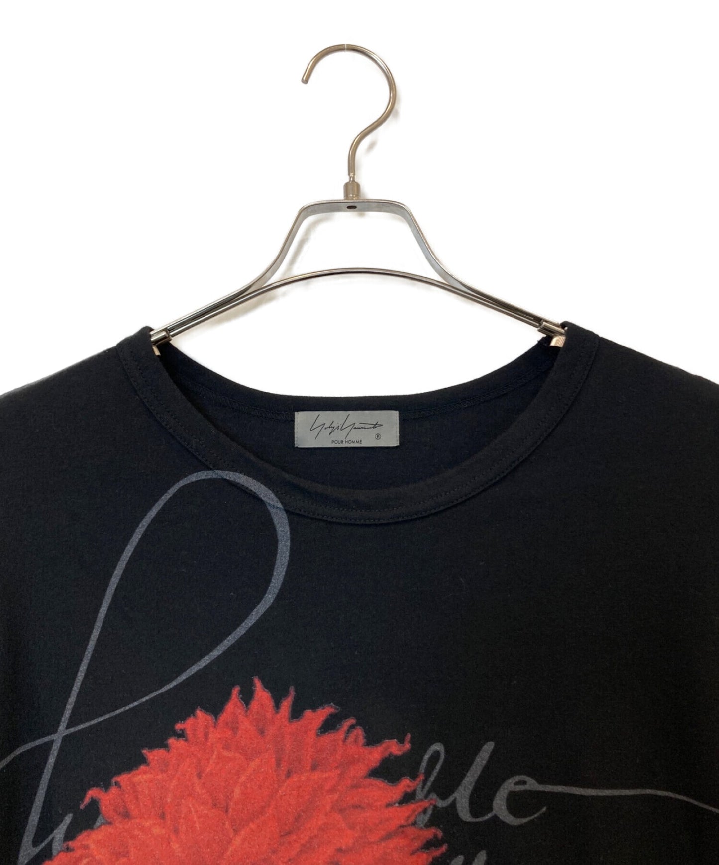 [Pre-owned] Yohji Yamamoto pour homme Dahlia Flower Print Crew Neck T-Shirt HG-T68-278
