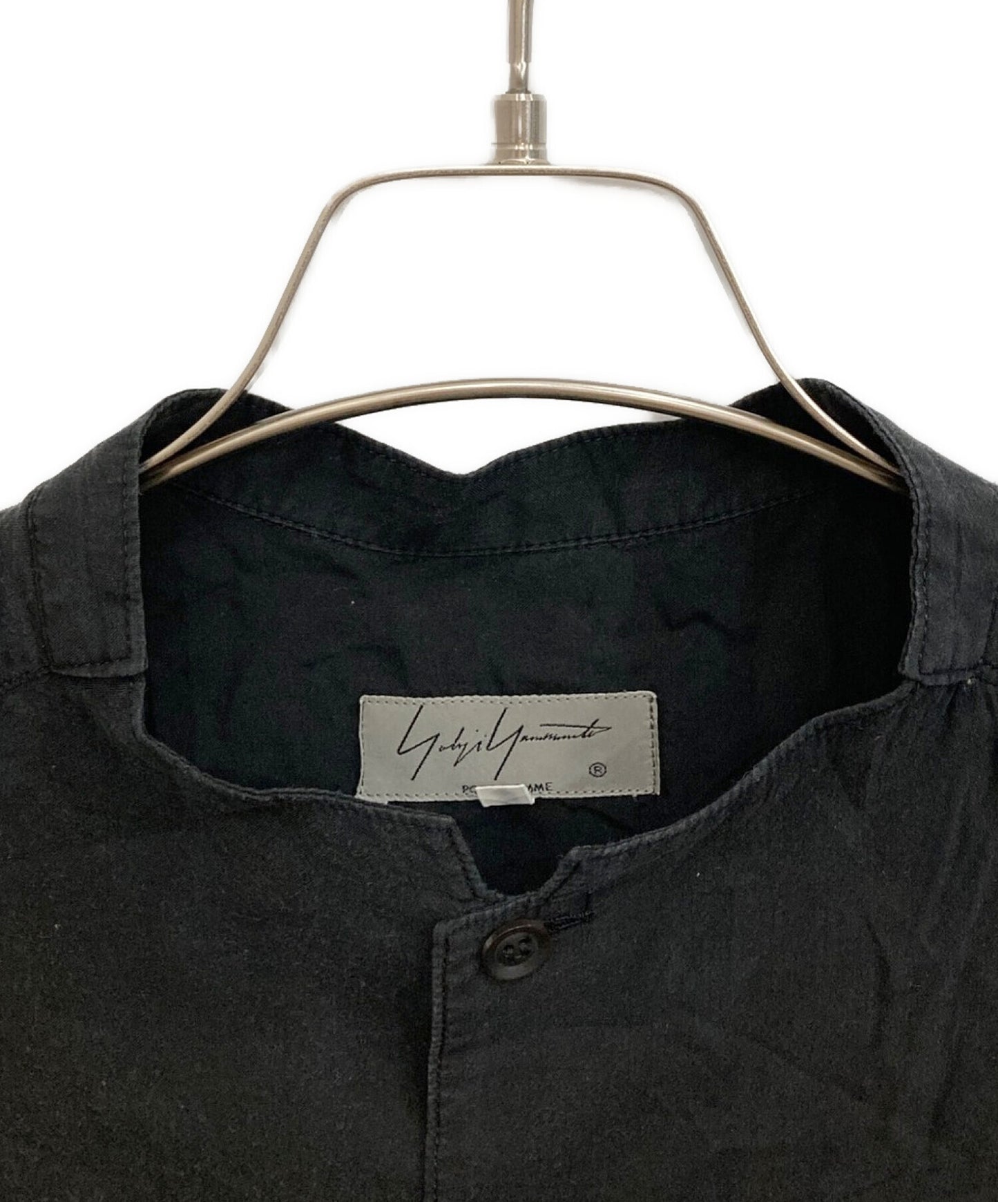 yohji yamamoto pour homme tencel collarless 셔츠 hv-b16-217