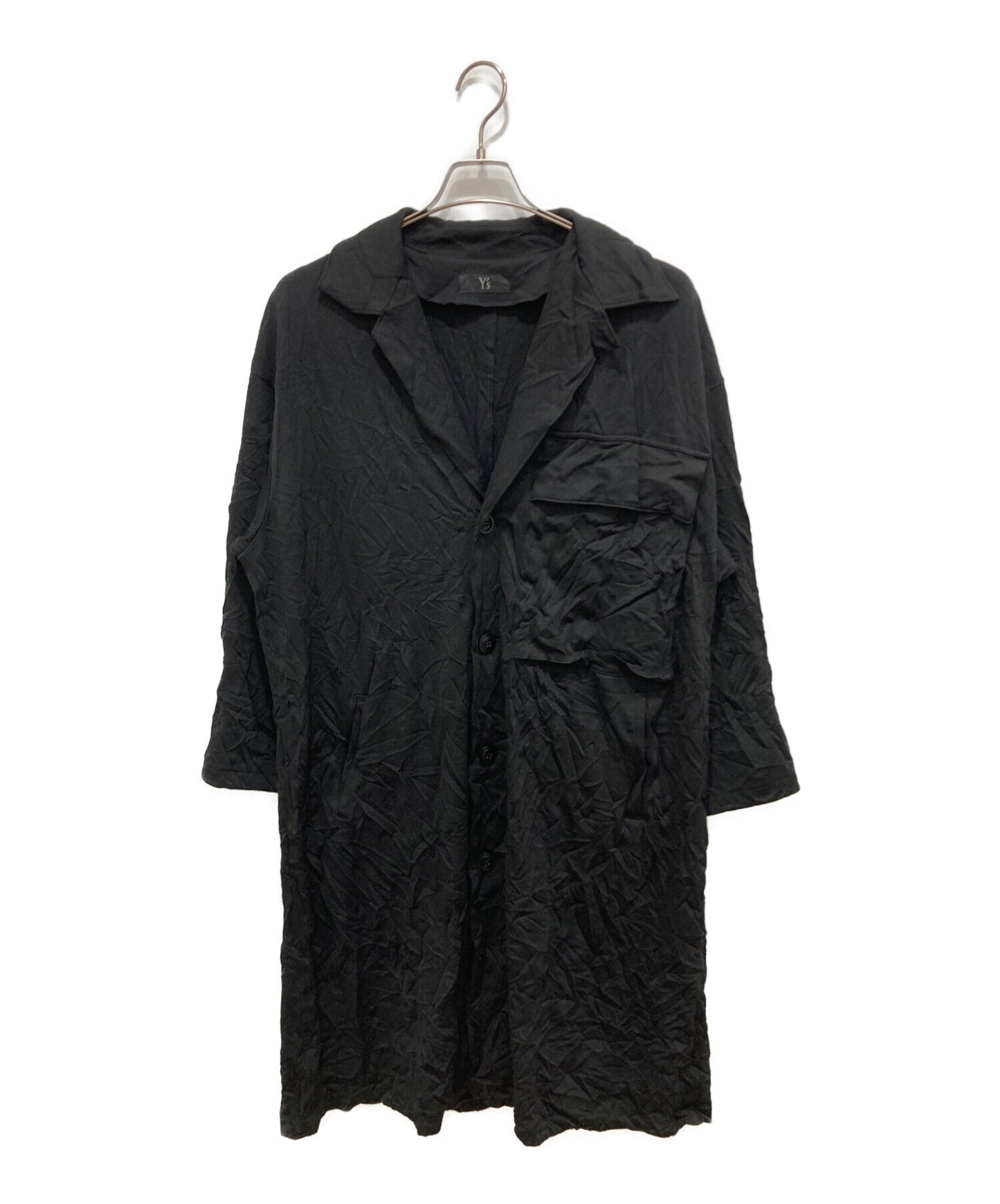 [Pre-owned] Y's Wrinkled Stretch Poly Smooth Coat YN-T03-570