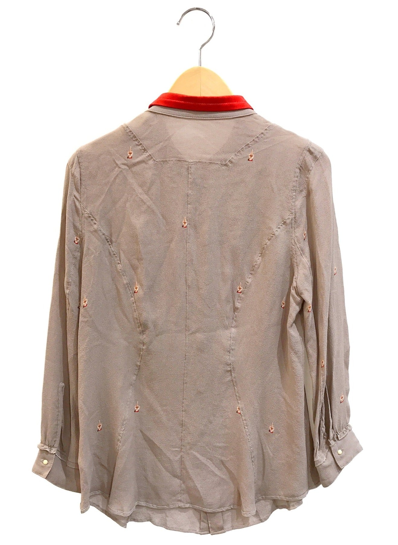 [Pre-owned] UNDERCOVER Petite collar color scheme silk shirt J1404-2