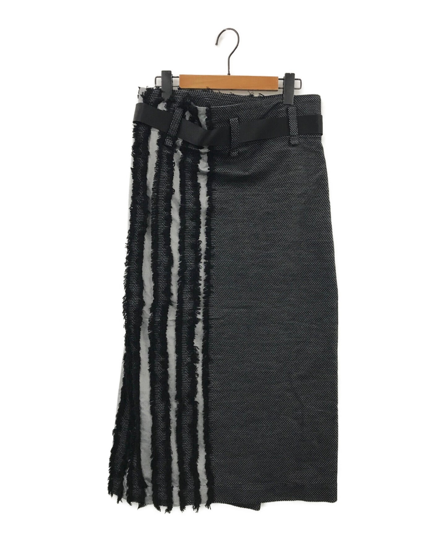 ISSEY MIYAKE Wrap fringe belted skirt IM02FG510